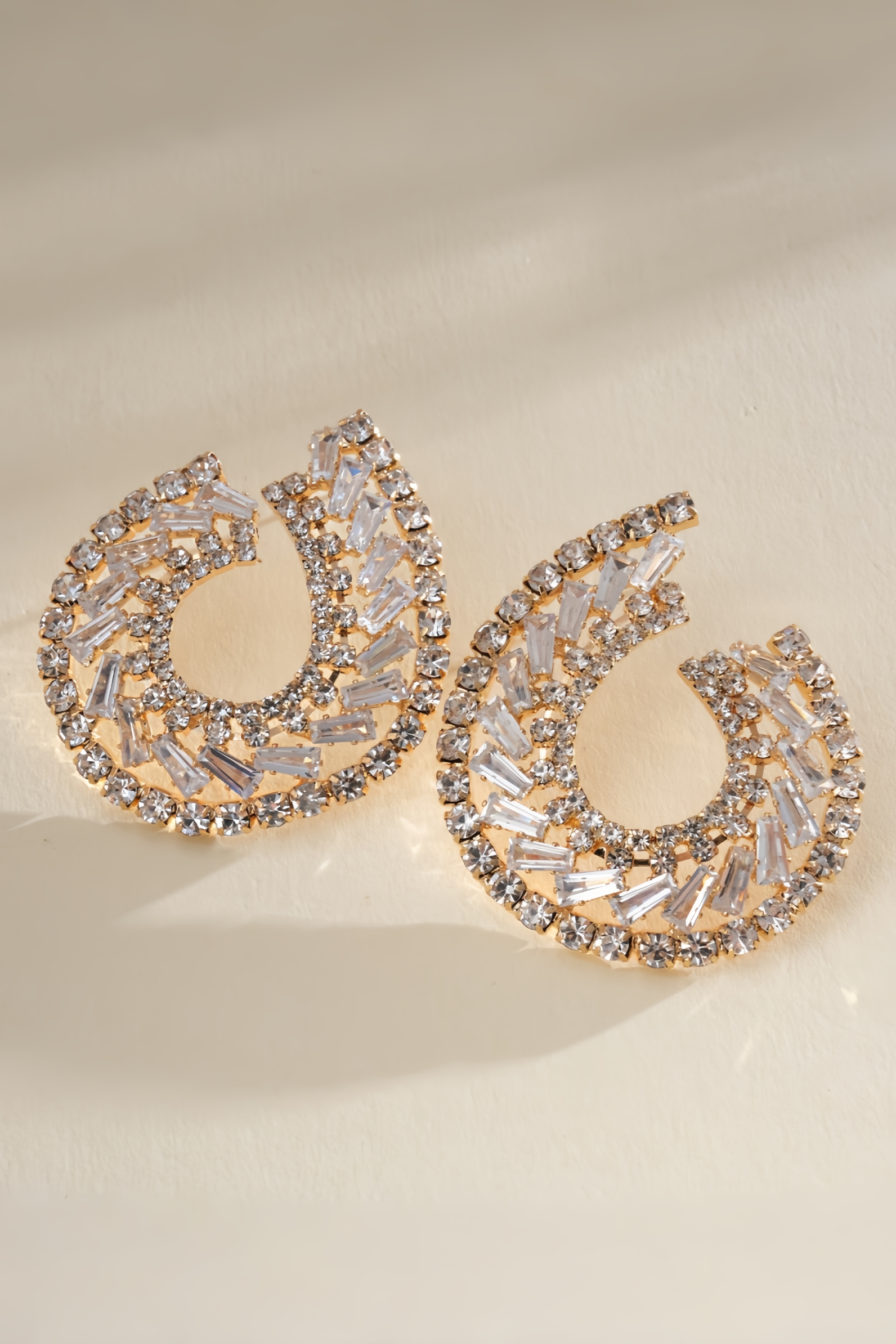 Chlgo Diamond Studded Teardrop Earrings