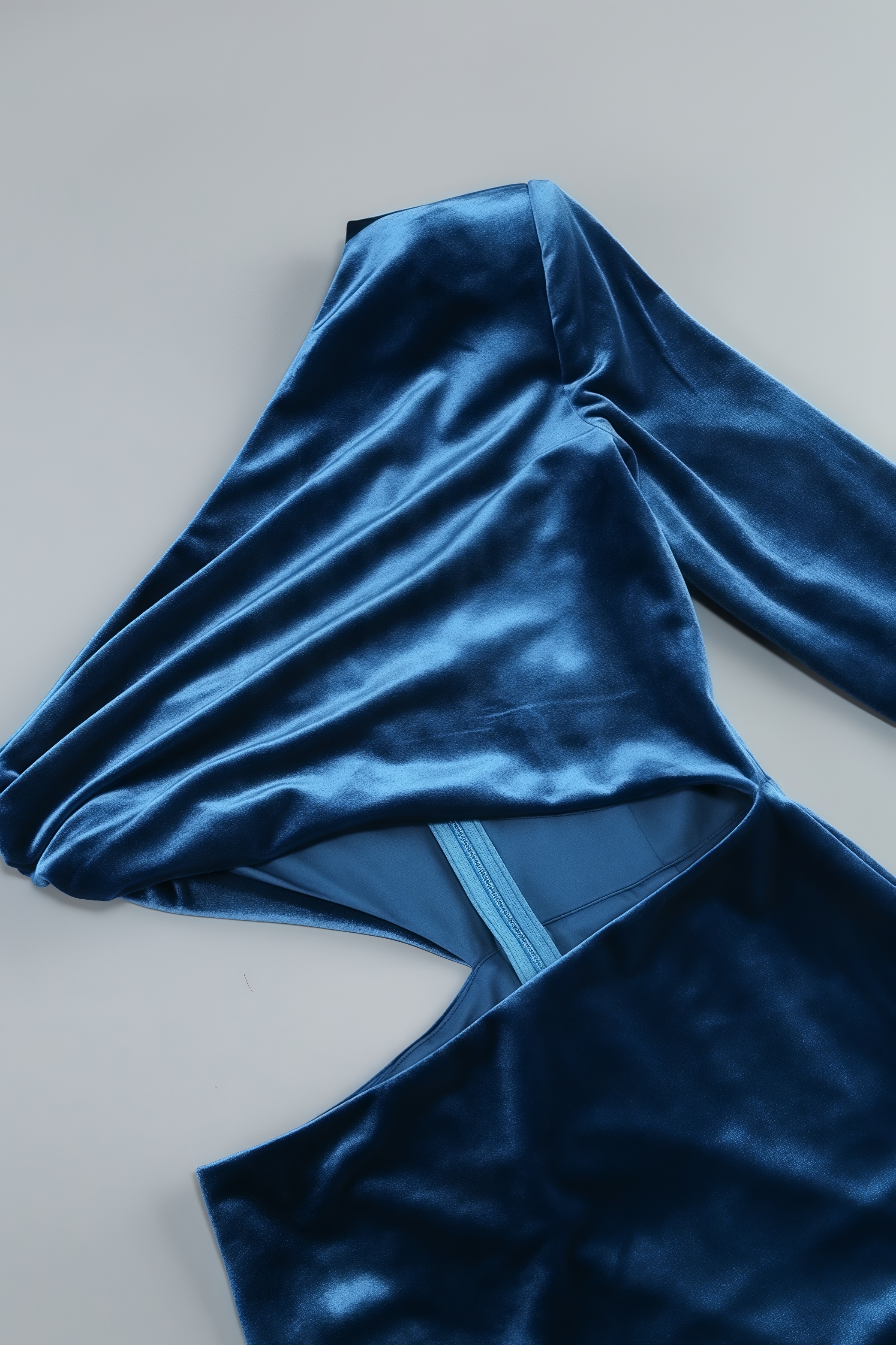 Virglan Slanted Shoulder Split Maxi Dress