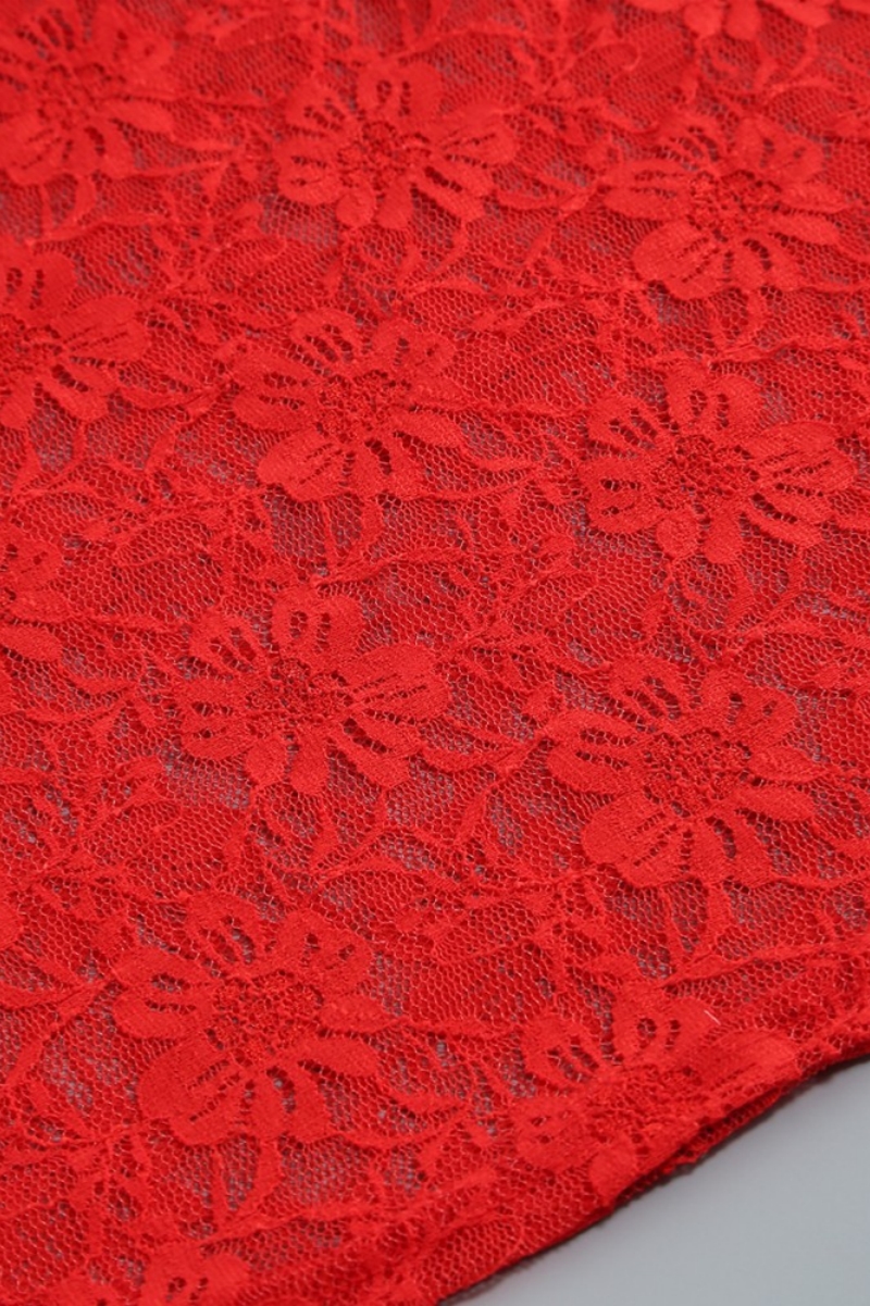 Kainld Red Strapless 3D Flower Mini Dress Set