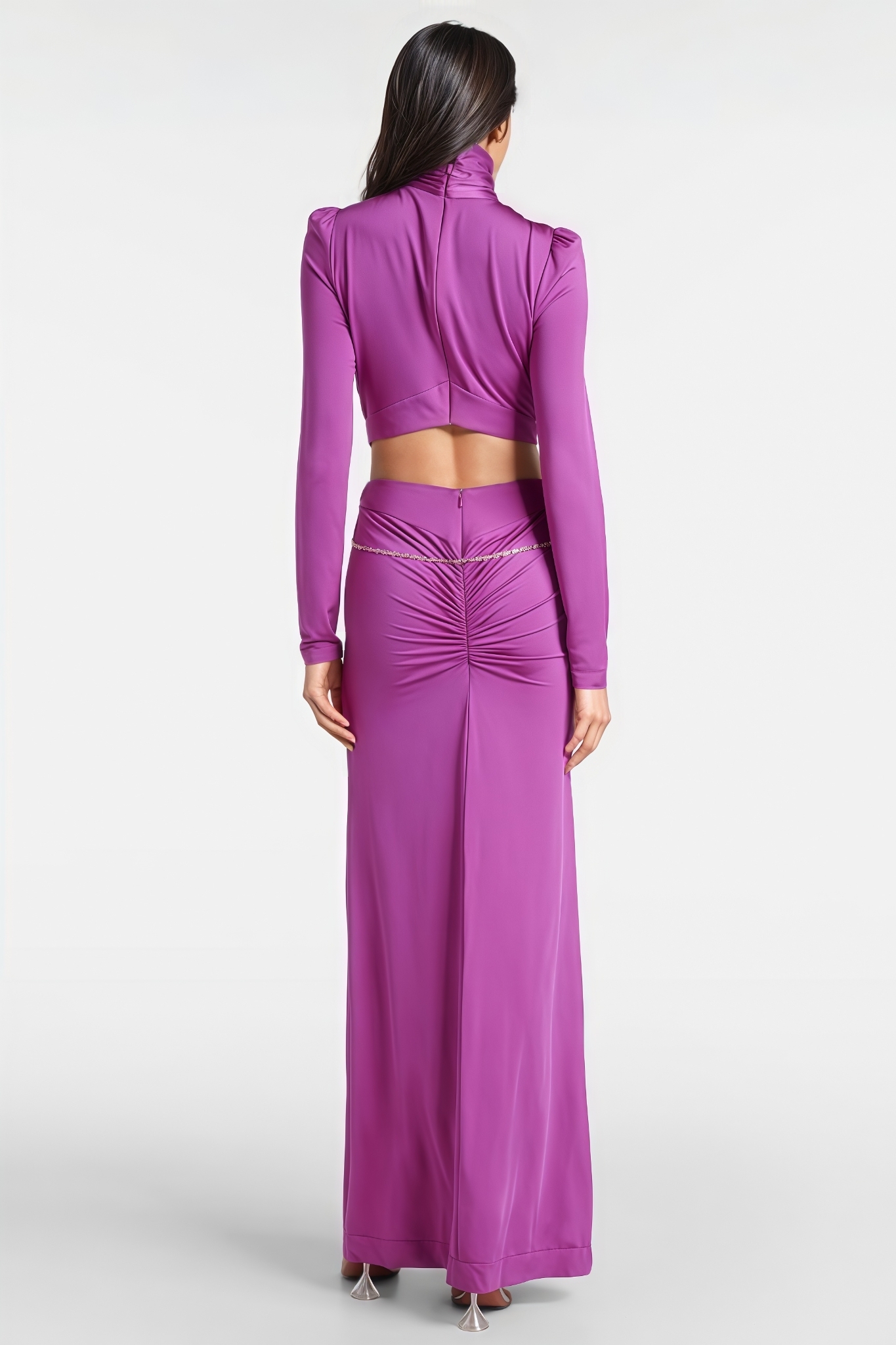 Blynet Purple Cut Out Embellished Maxi Dress