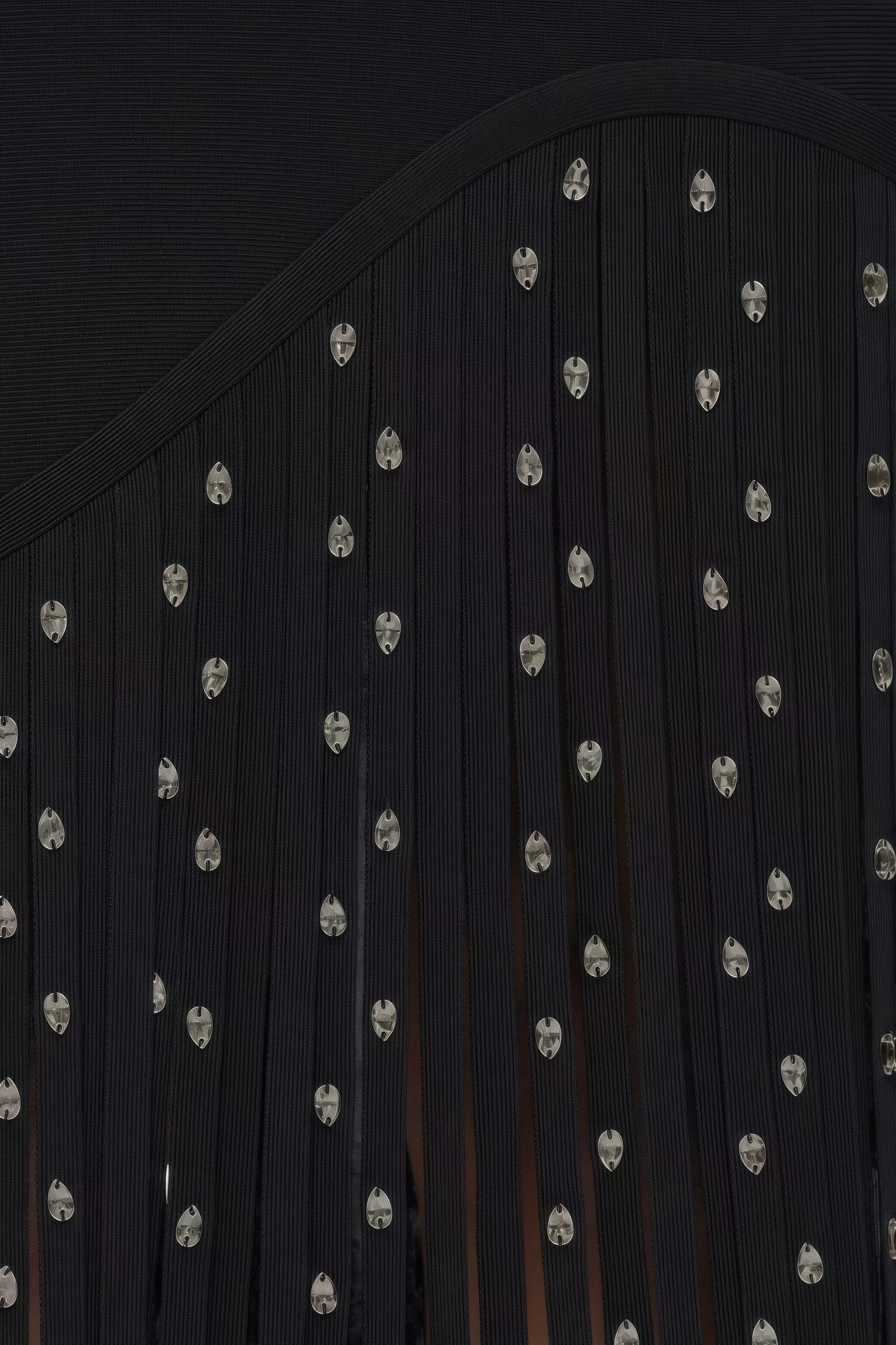 Zevian Black Fringed Midi Dress