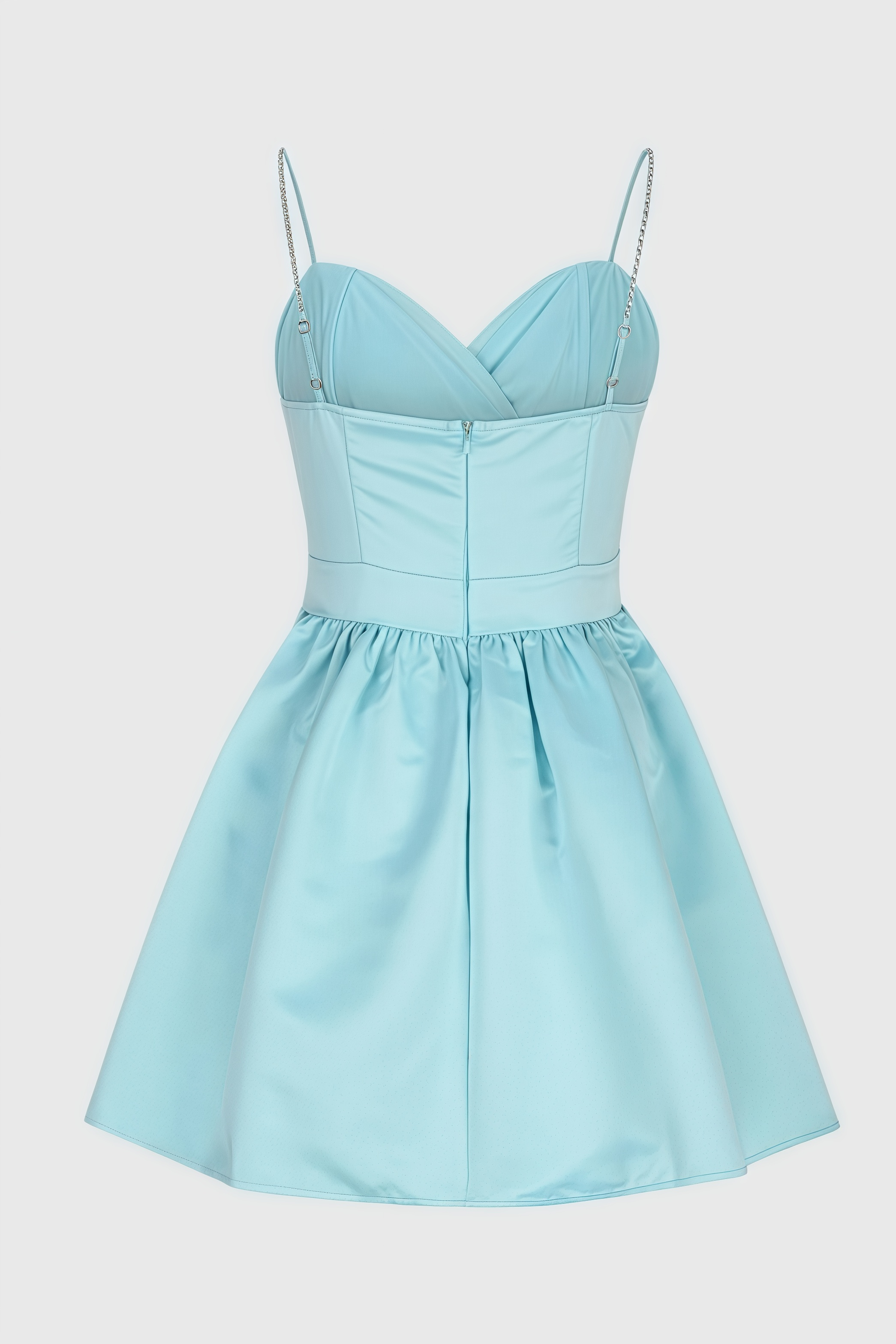 Rend Blue Pleated Halter Mini Dress