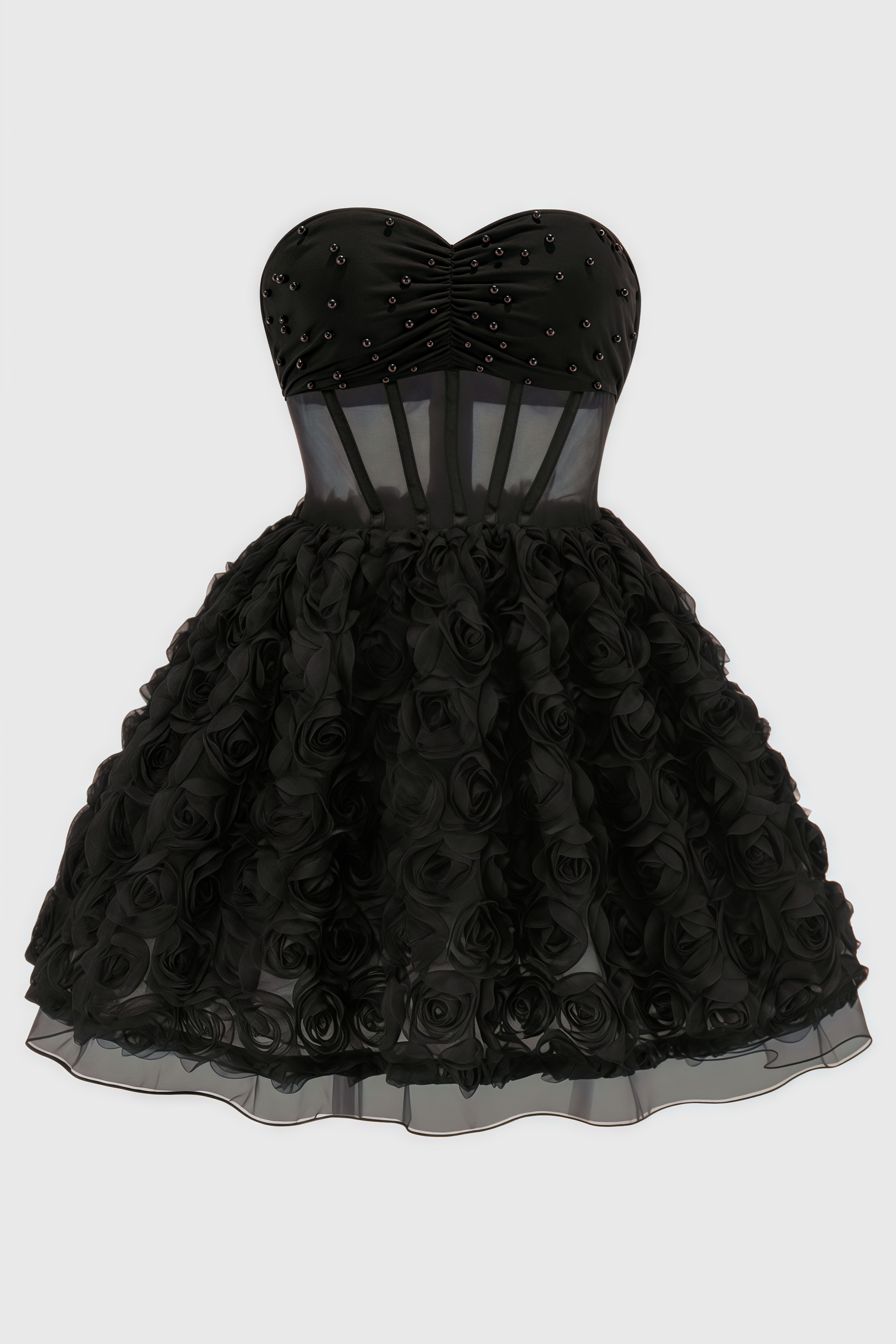 Ralpae 3D Floral Puff Mini Dress