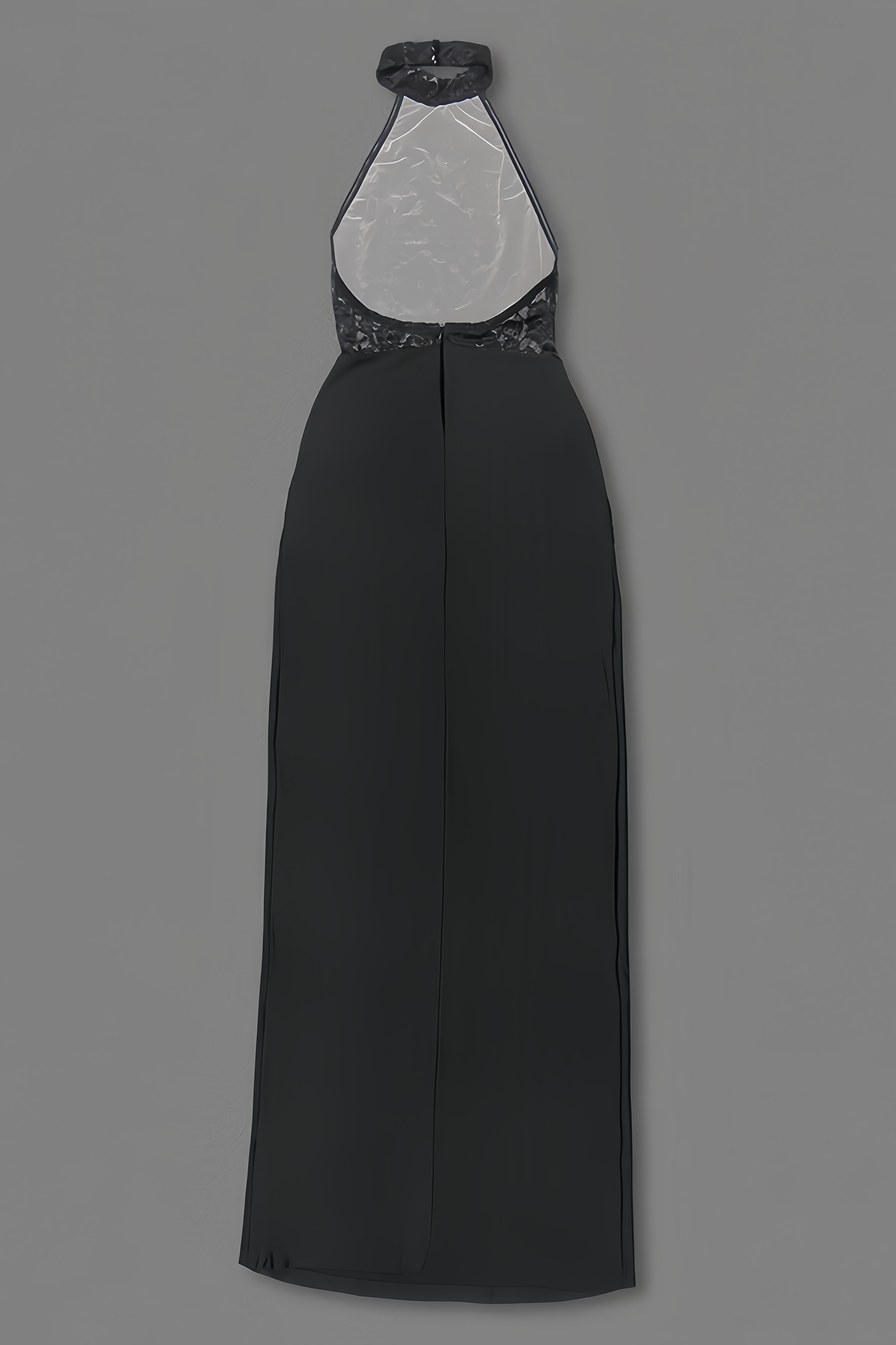 Beli Black Lace Slim Maxi Dress
