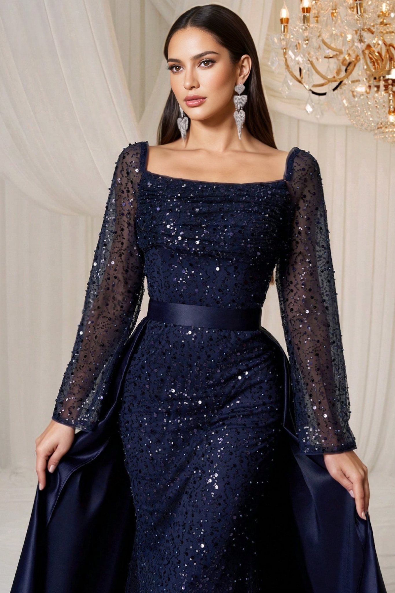 Scarlett Sequin Long Sleeve Maxi Dress