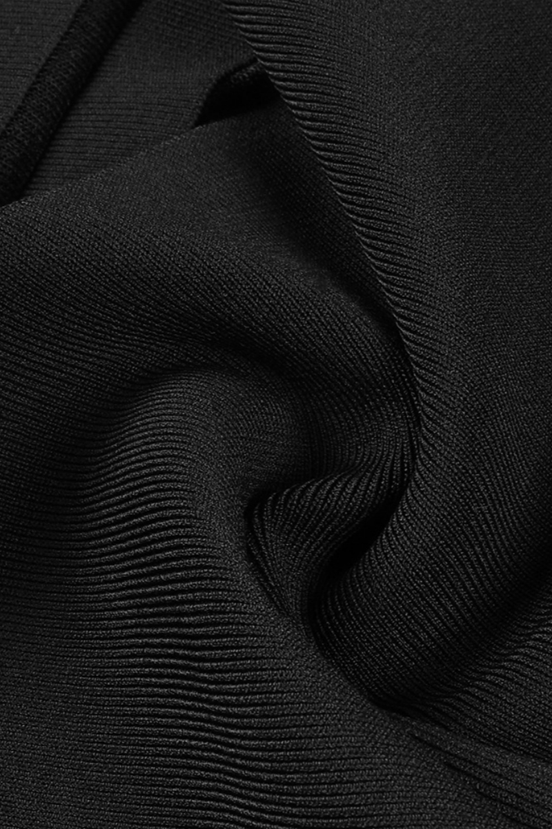 Lakei Black Deep V Openwork Maxi Dress