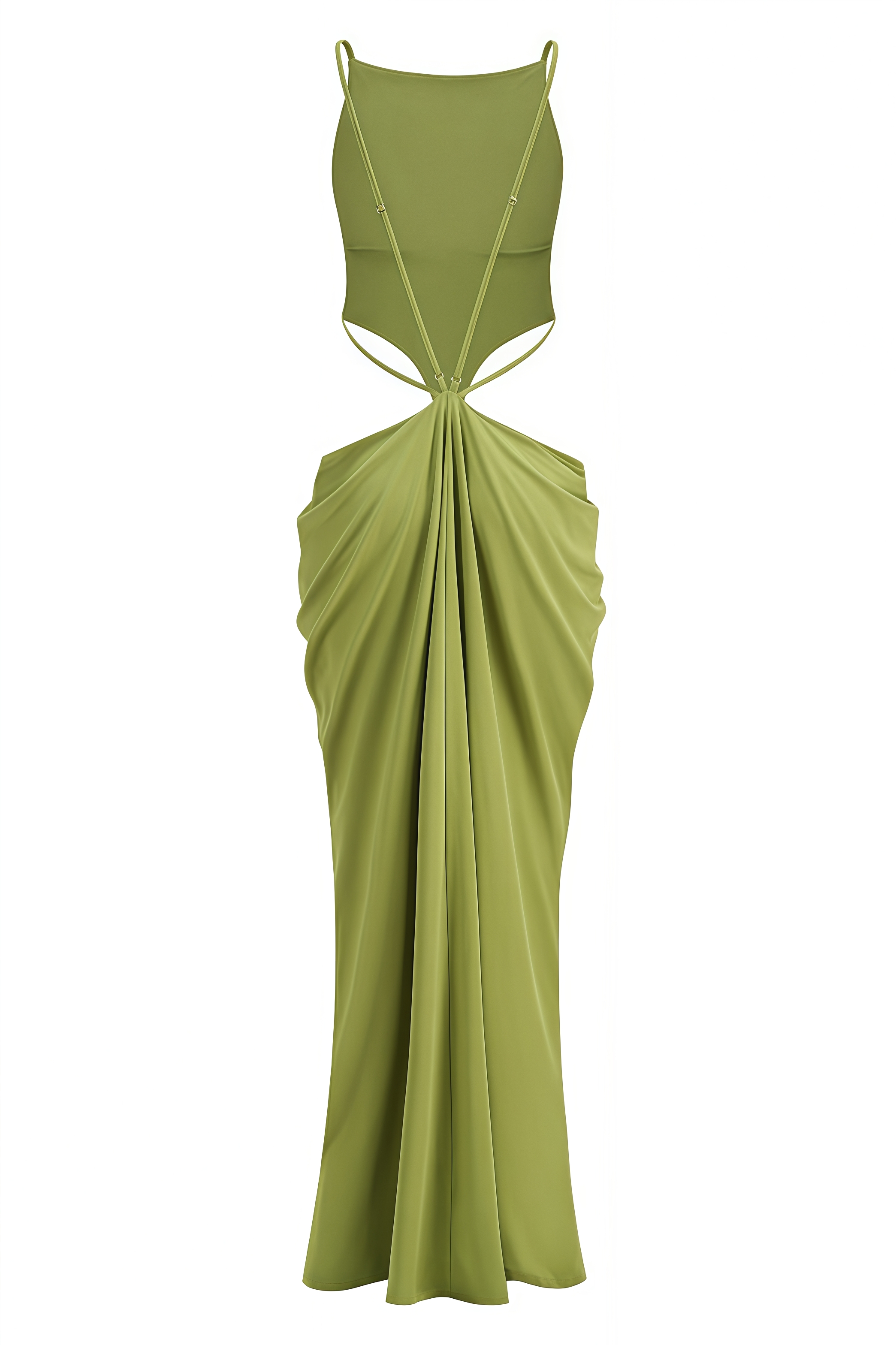 Vorelei Green Halter Neck Maxi Dress
