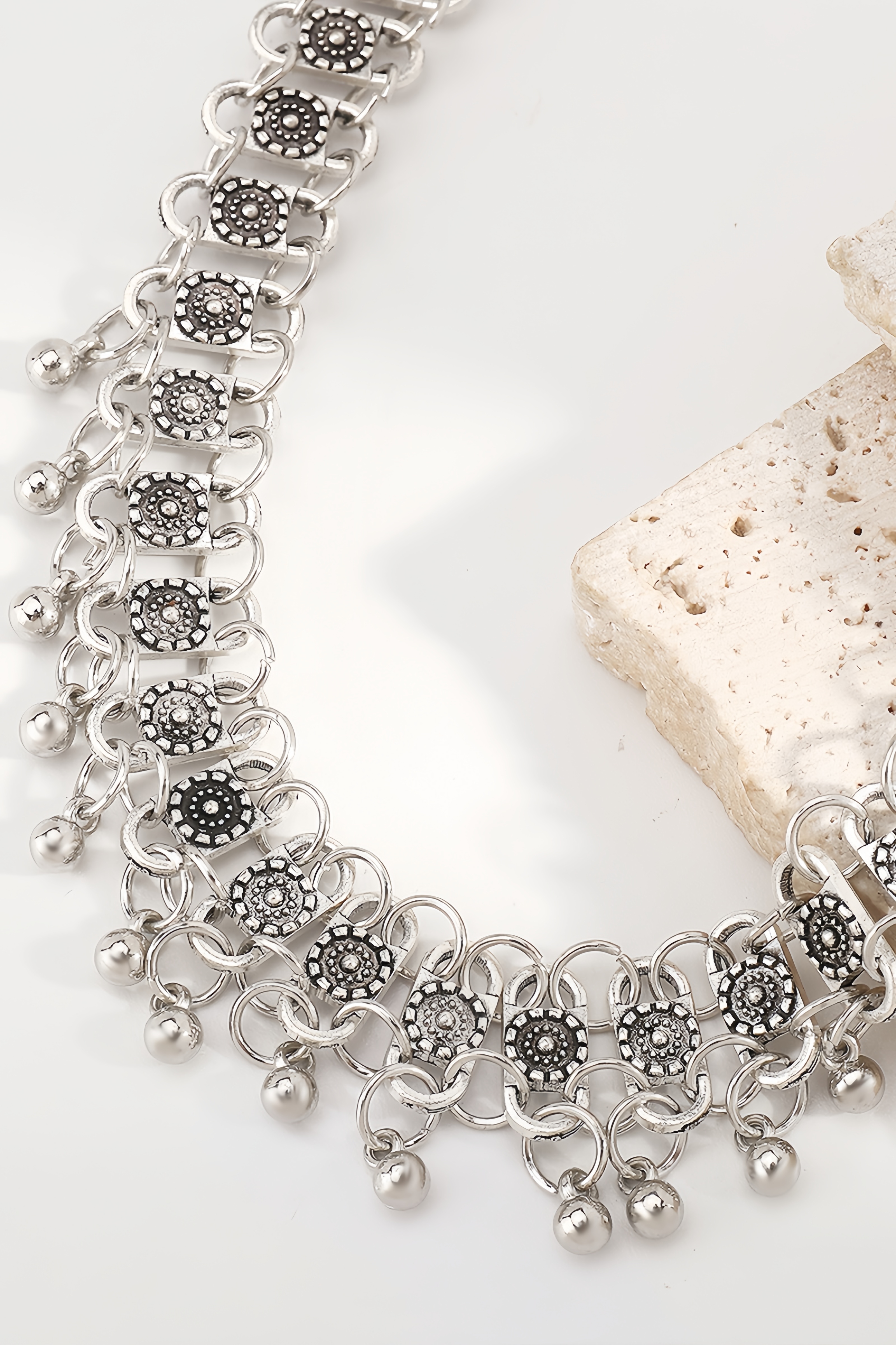 Jozie Double Layer Lock Bead Necklace