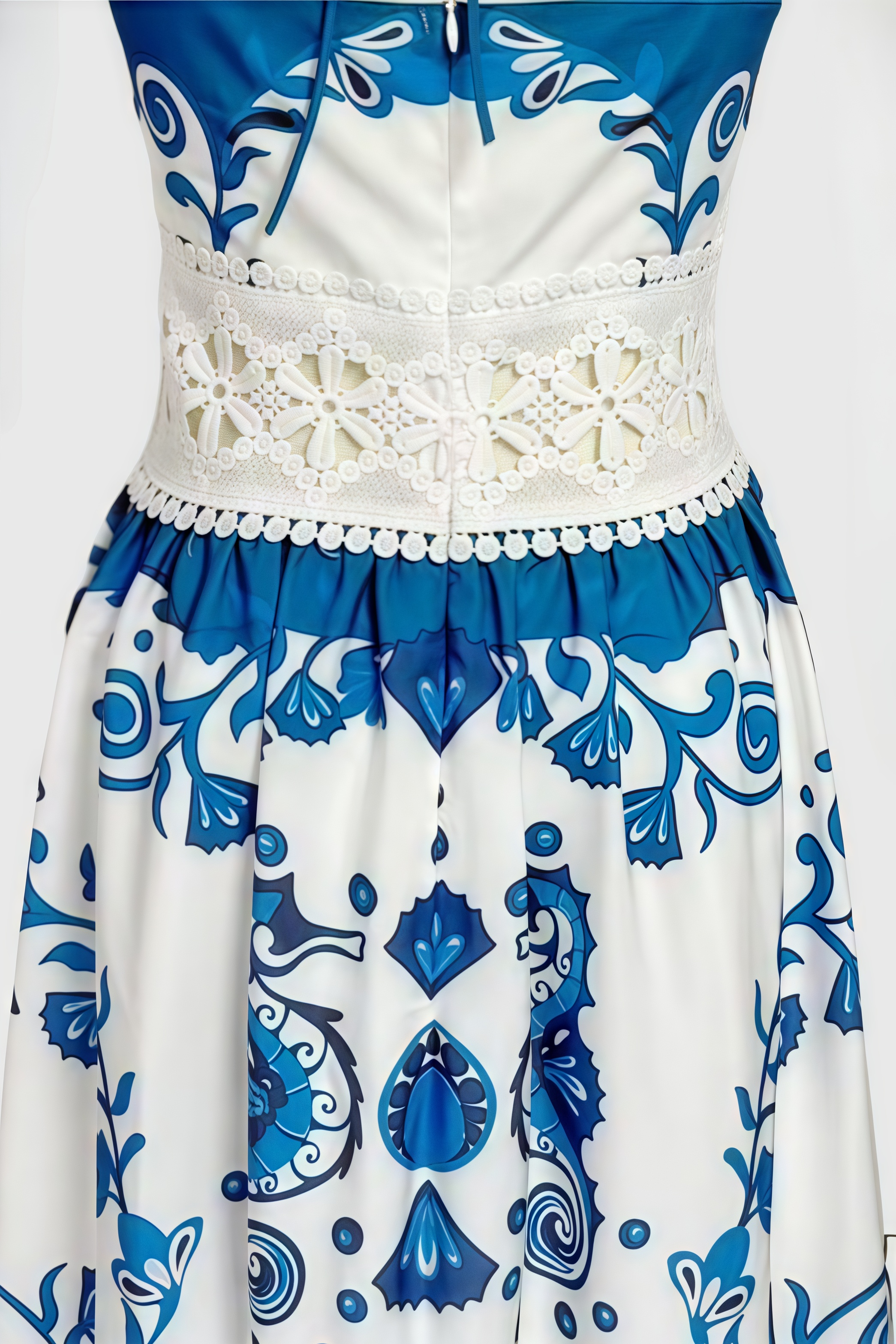 Urwed Blue Strapless Lace Maxi Dress