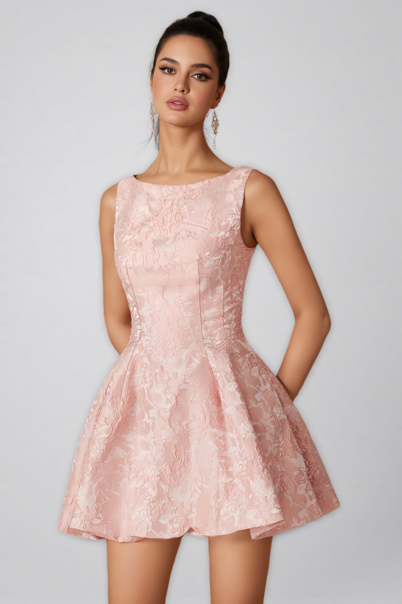 Stavia Pink Sleeveless Floral Mini Dress