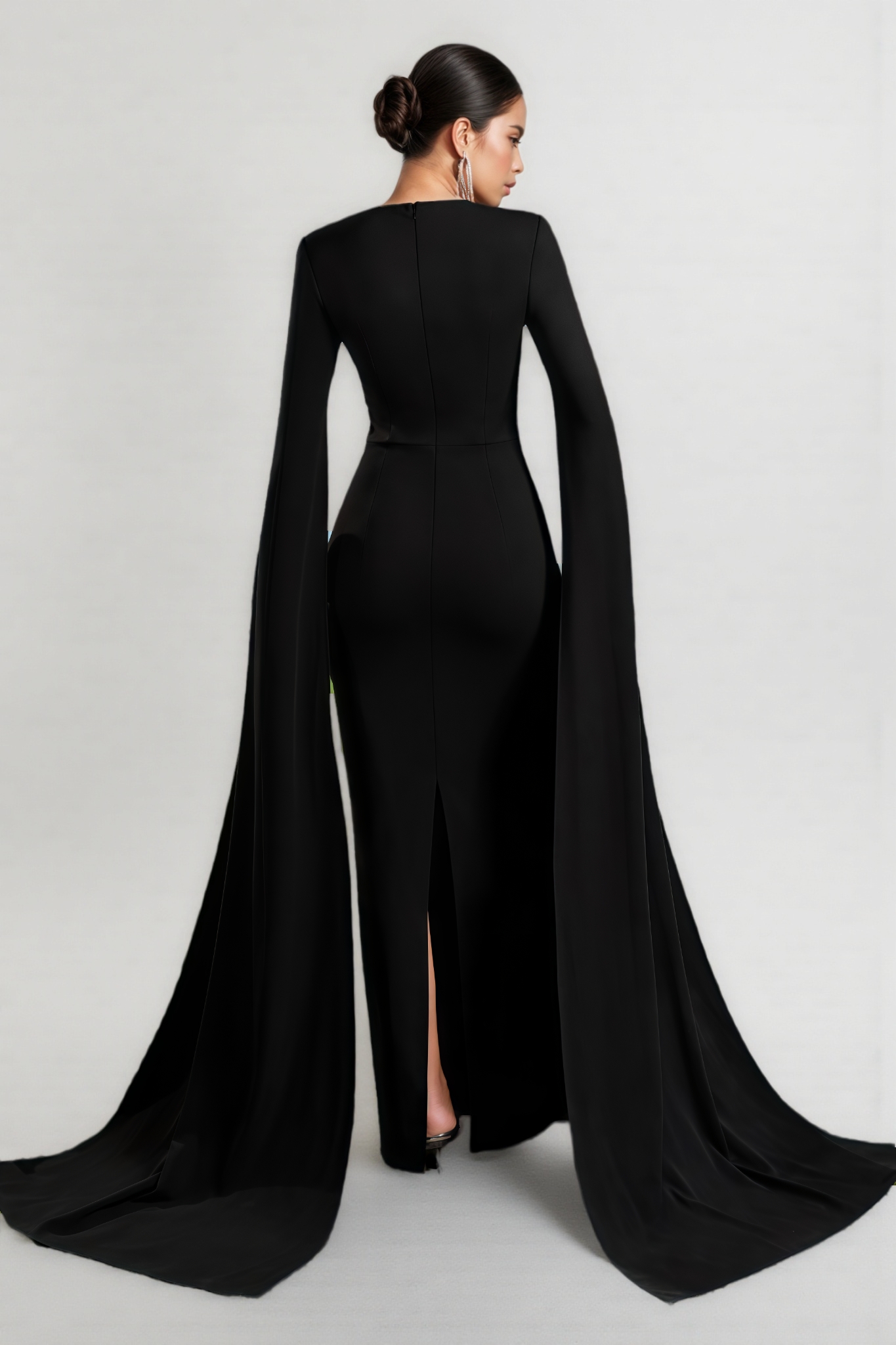 Avery Cape Sleeve Floral Woven Maxi Dress