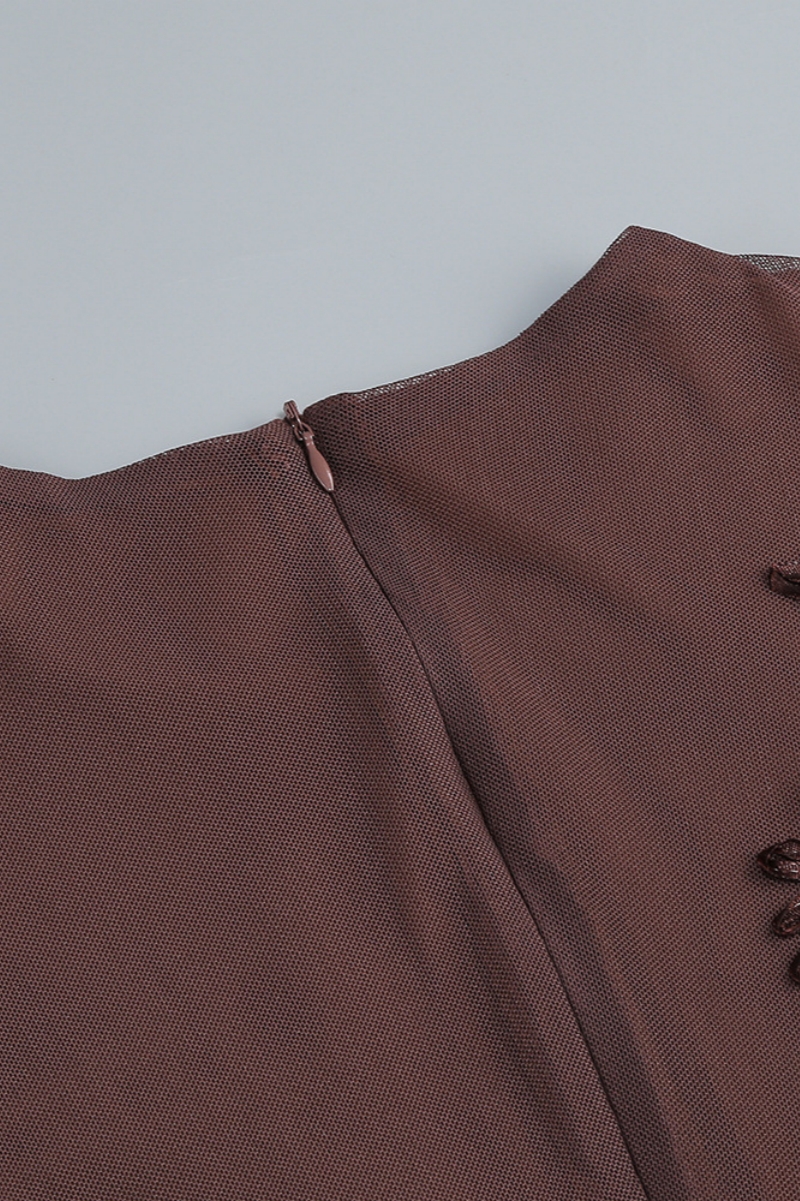 Sylea Embroidered Lace Bell Sleeve Mini Dress