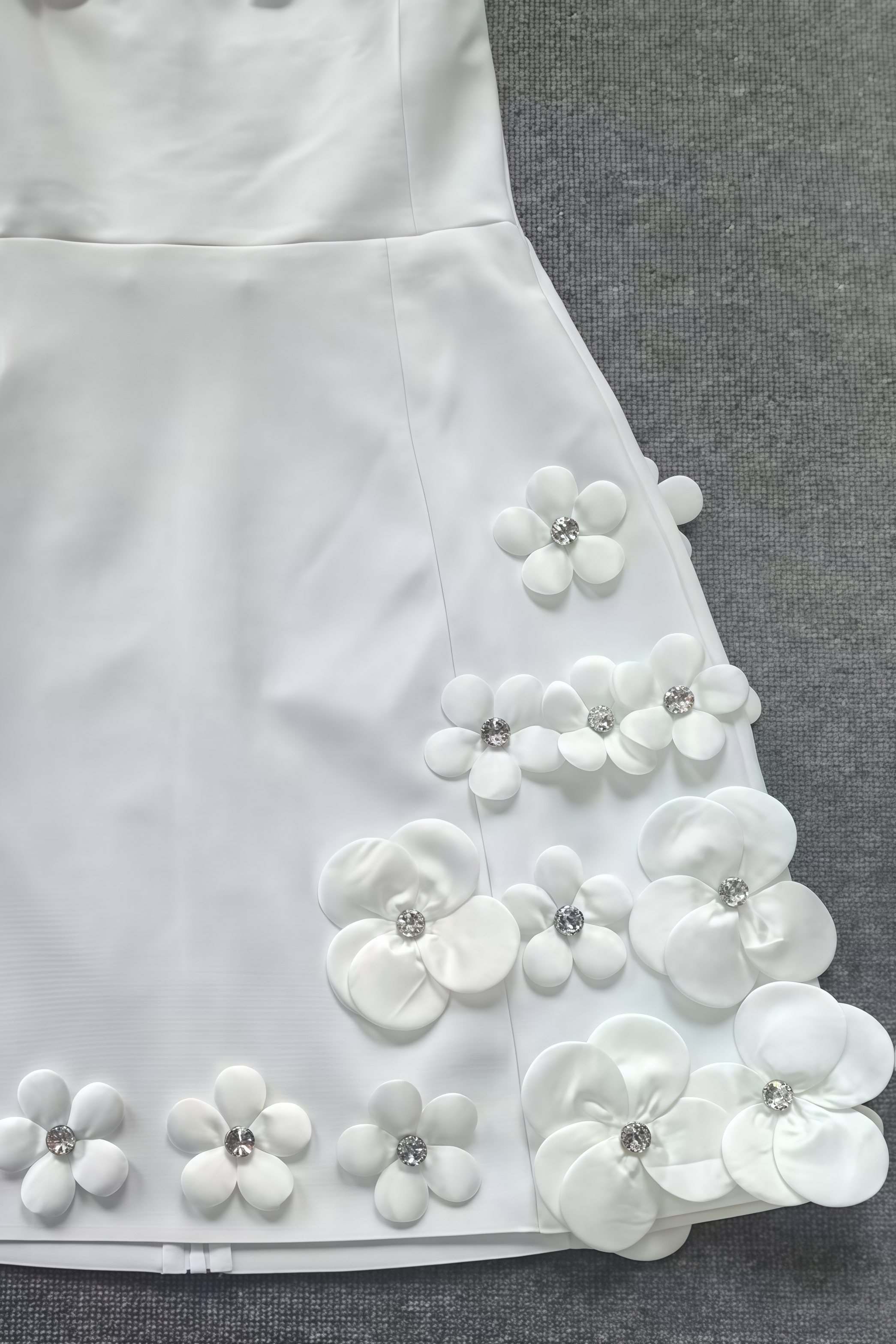 Bralene White Bandage Strapless 3D Floral Mini Dress