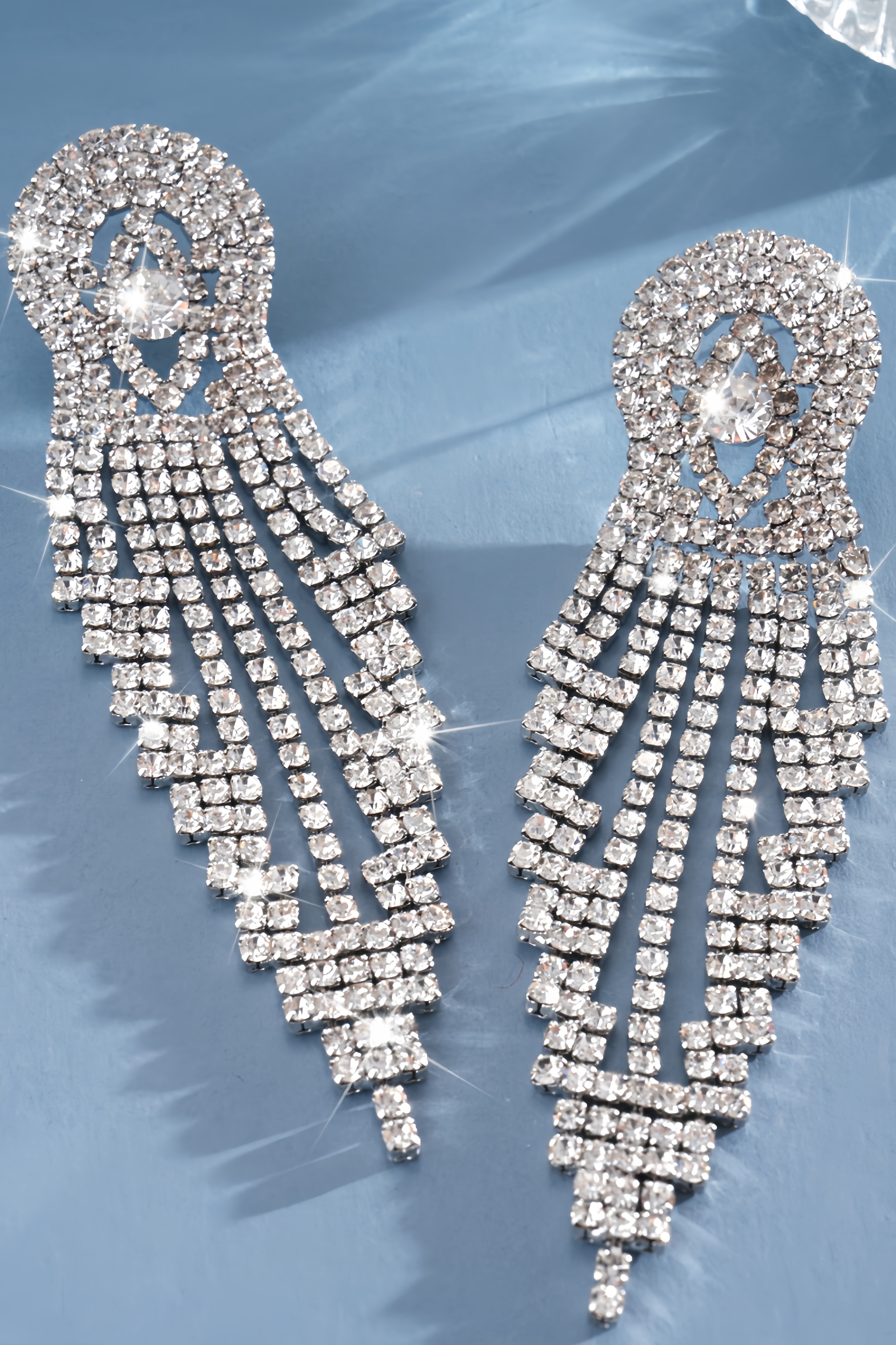 Harnpe Diamond Studded Fringe Earrings