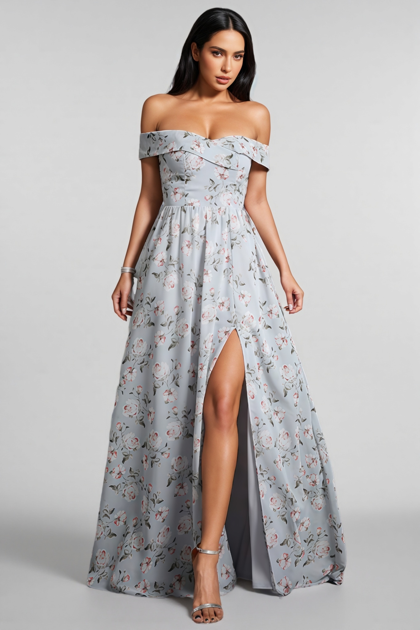 Elza One-Shoulder Floral Maxi Dress