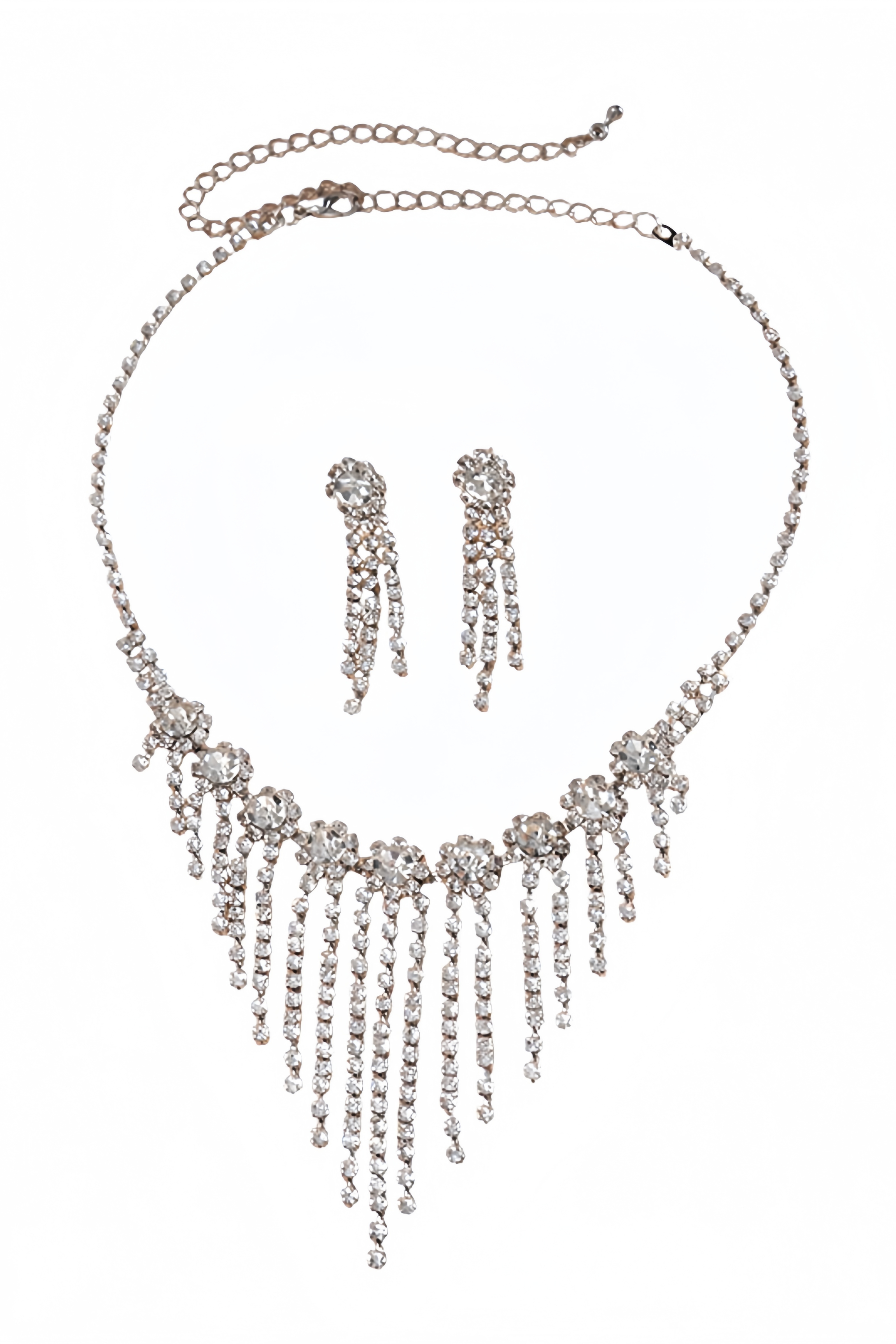 Riltey Diamond Studded Flower Earrings Necklaces