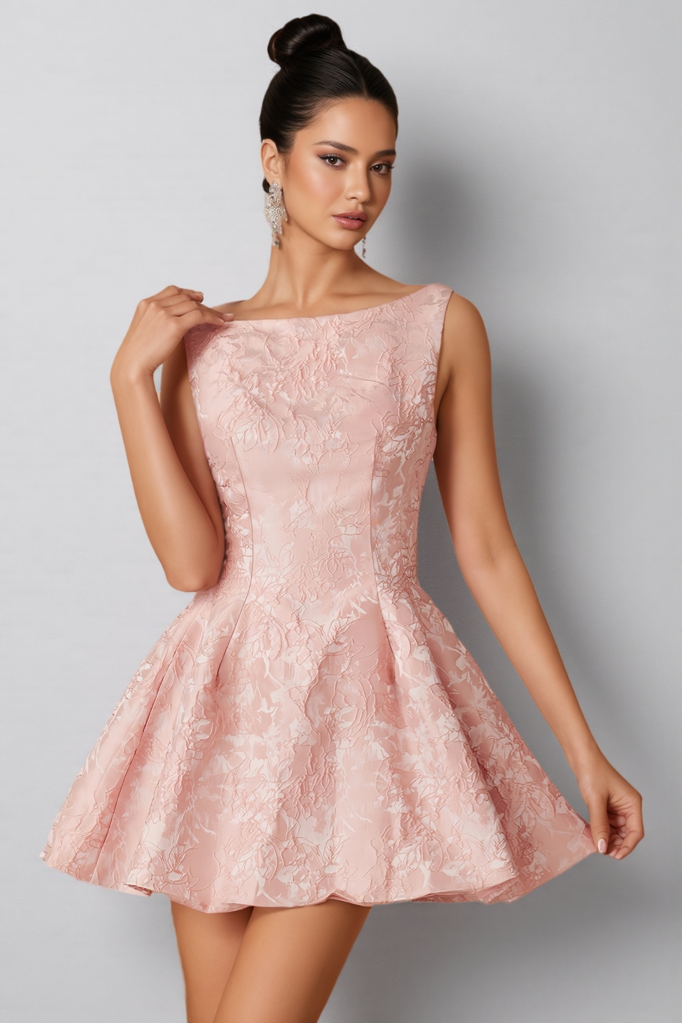 Stavia Pink Sleeveless Floral Mini Dress
