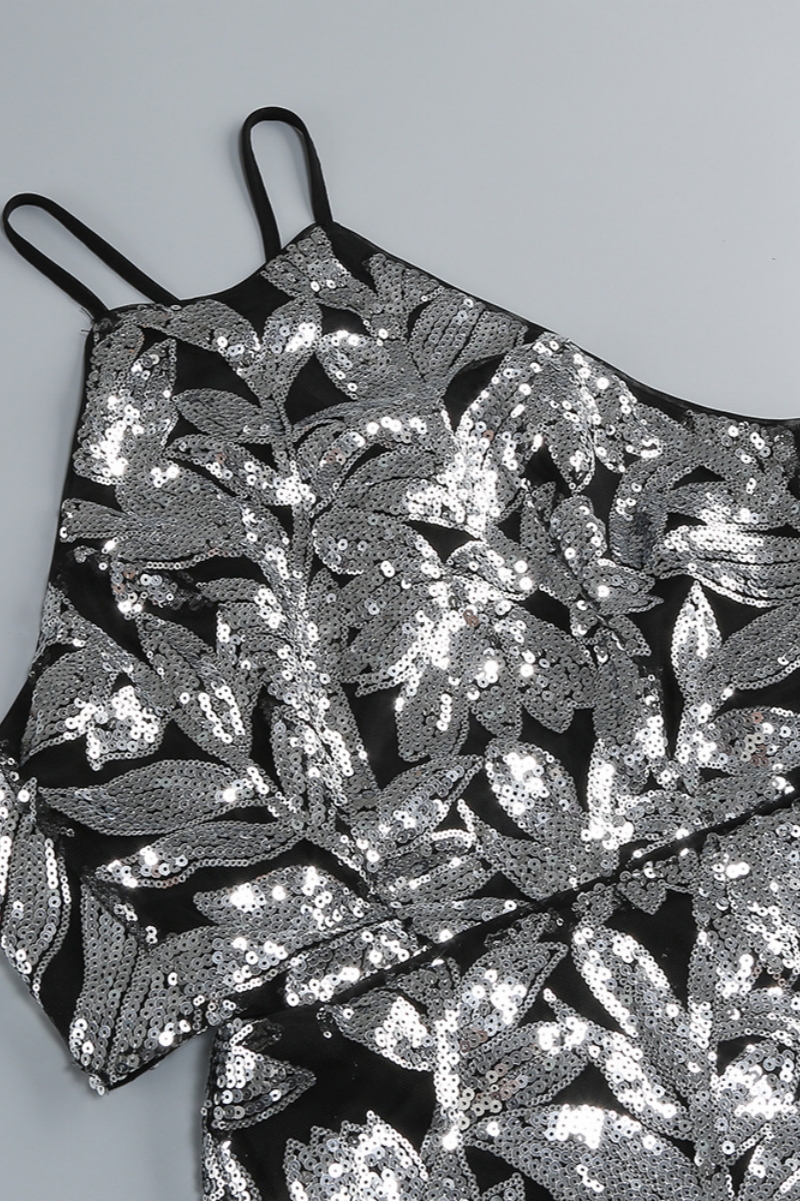 Inarl Embroidered Sequin Strappy Maxi Dress