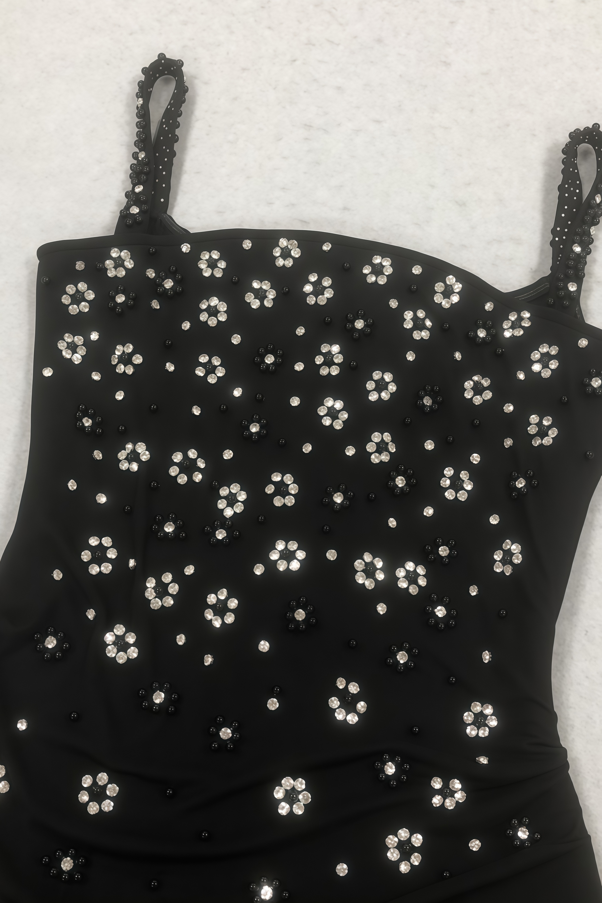 Ashlynn Floral Embellished Black Maxi Dress