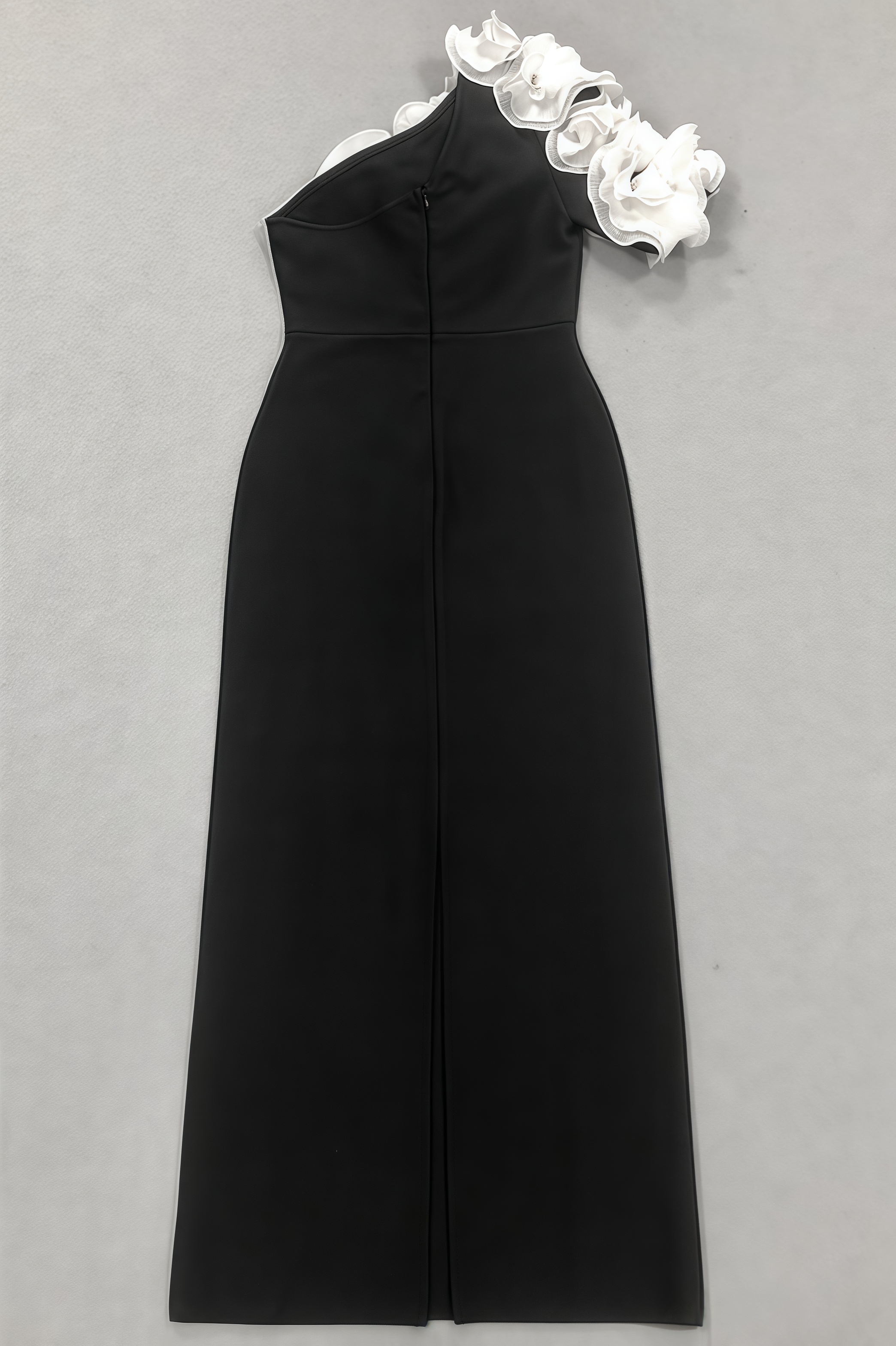 Zephyr Black 3D Floral Midi Dress