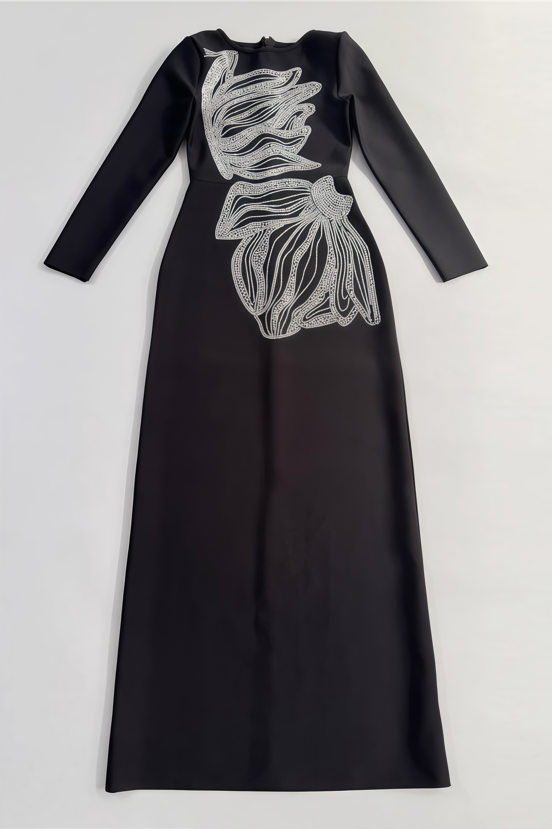 Avital Black Rhinestone Bandage Maxi Dress