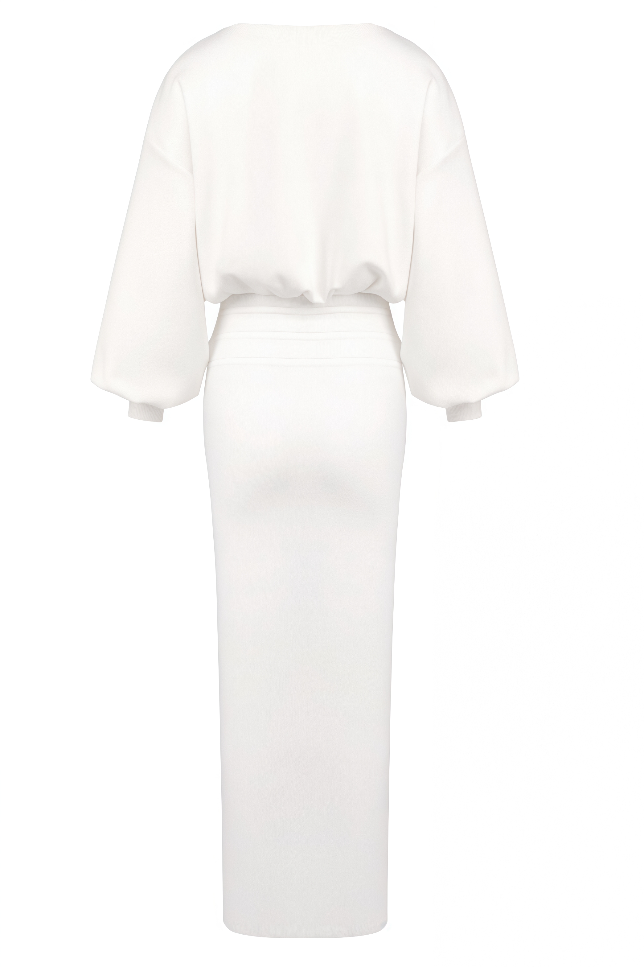 Gloria White Long Sleeve Bodycon Maxi Dress