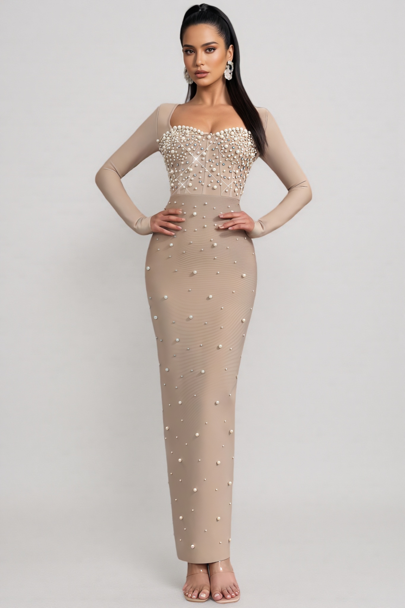 Vale Beaded Bandage Maxi Dress
