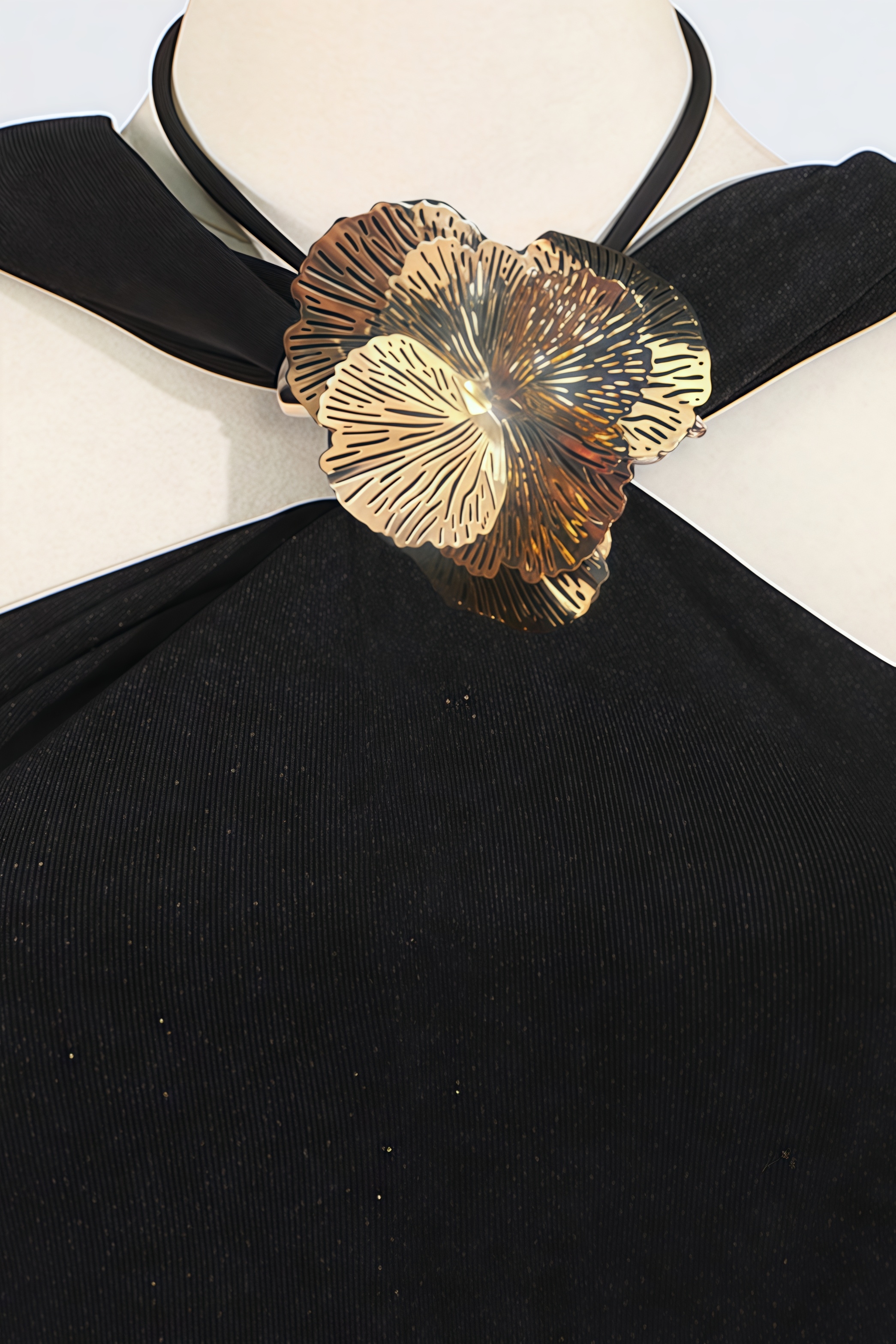 Jaylee Metal 3D Flower Hooded Midi Dress