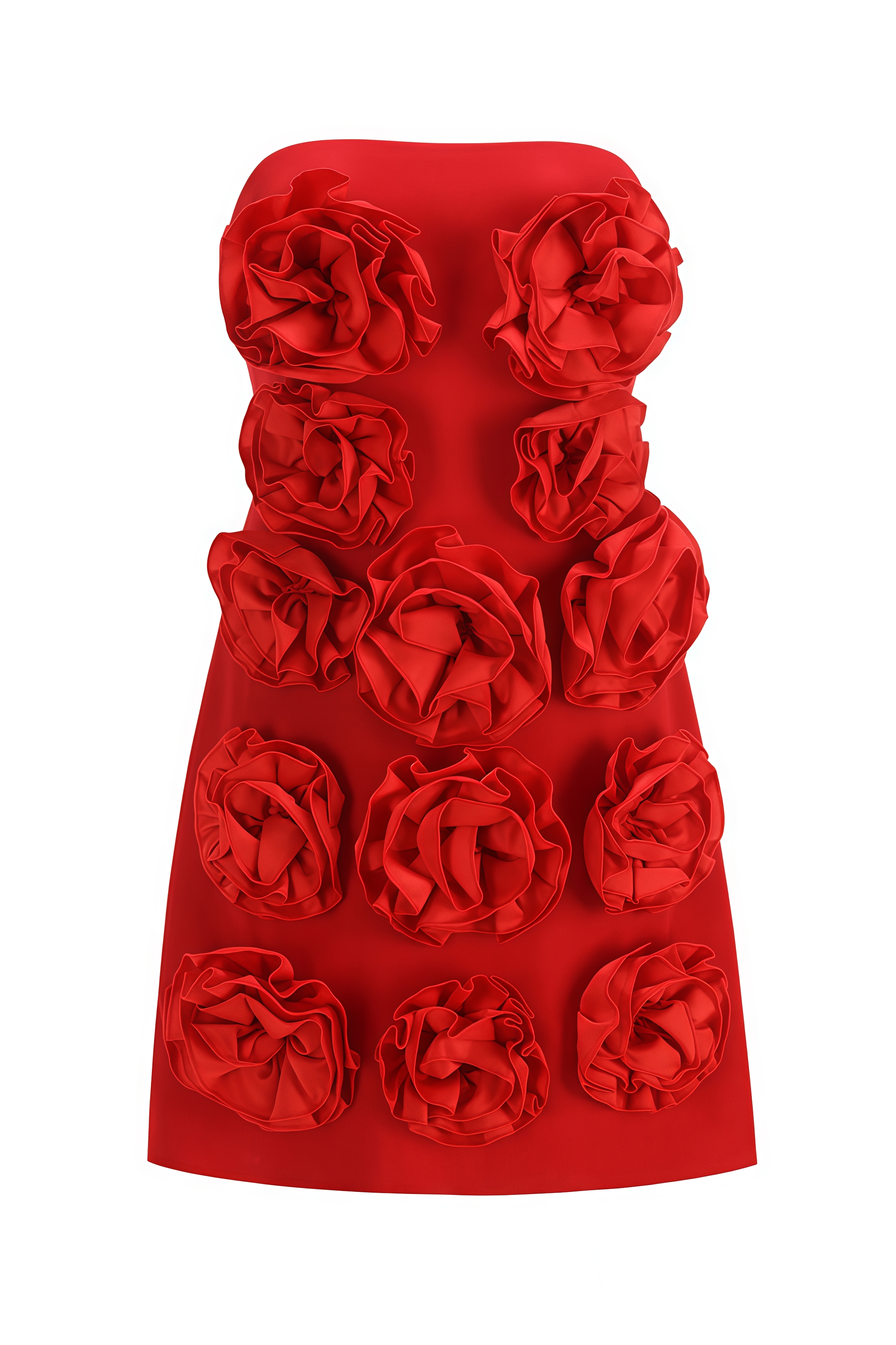 Livlah Red 3D Floral Mini Dress
