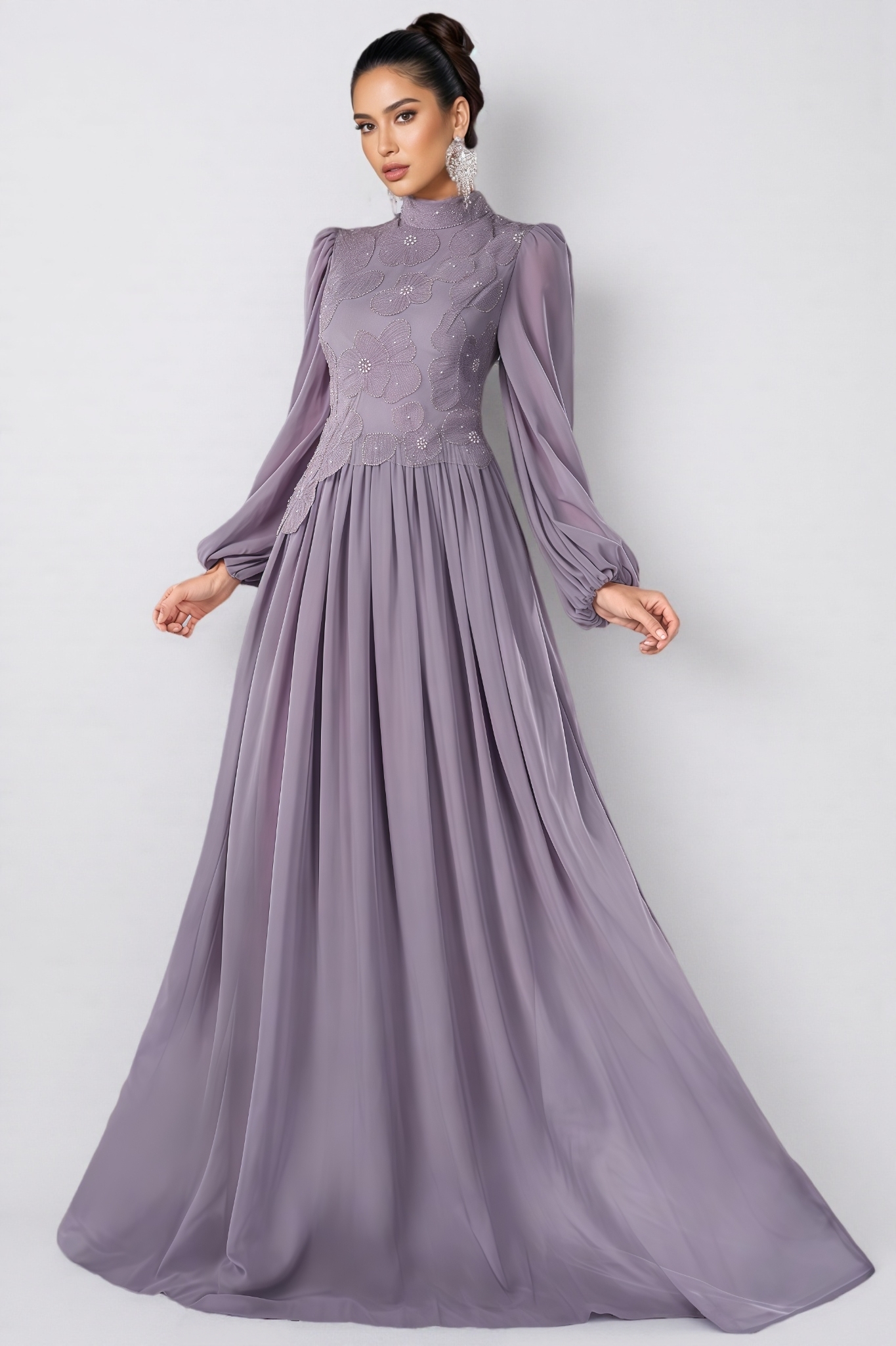 Fraser Purple Long Sleeve Maxi Dress