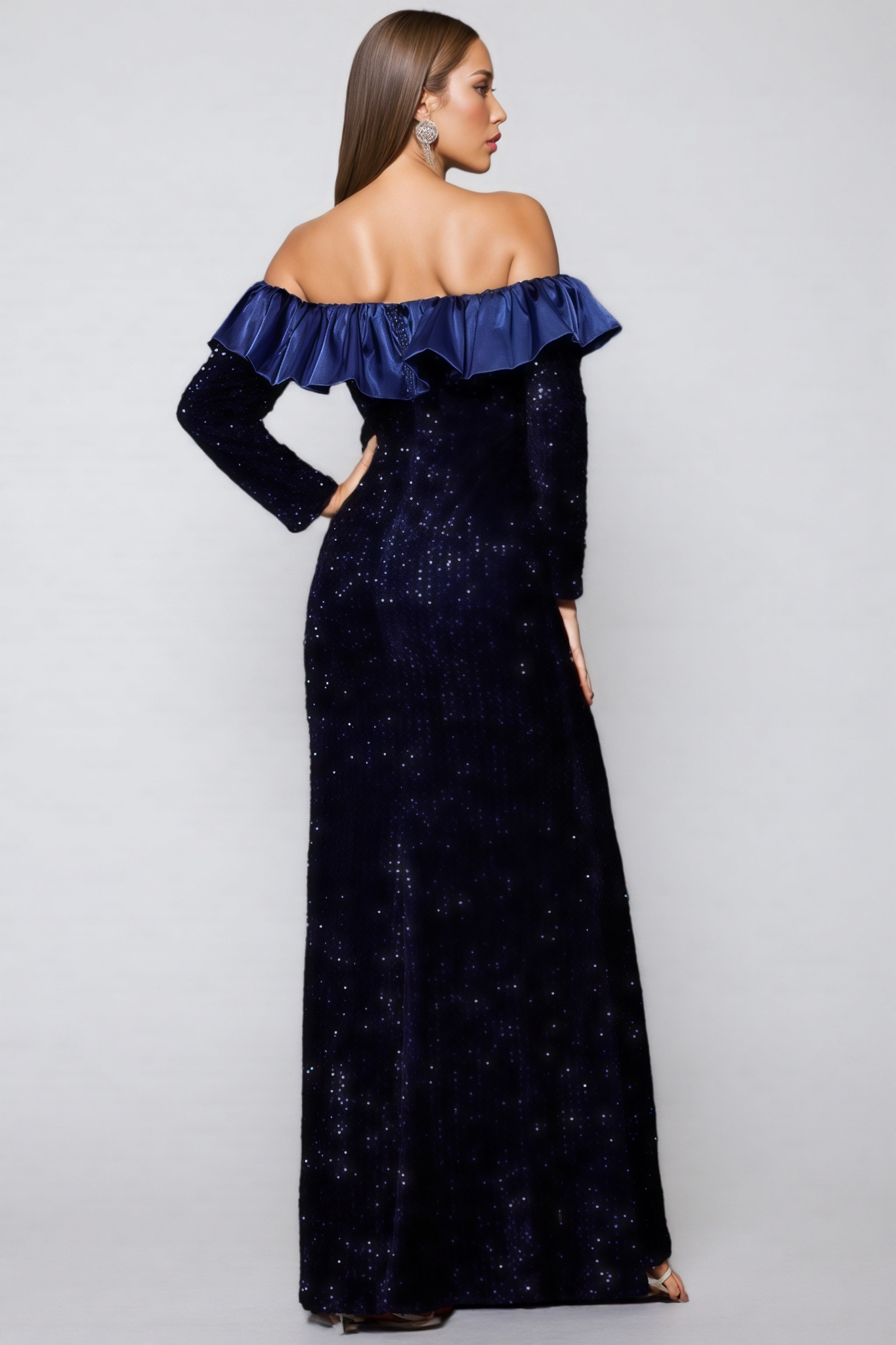 Giavanna Fishtail Sequinned Maxi Dress