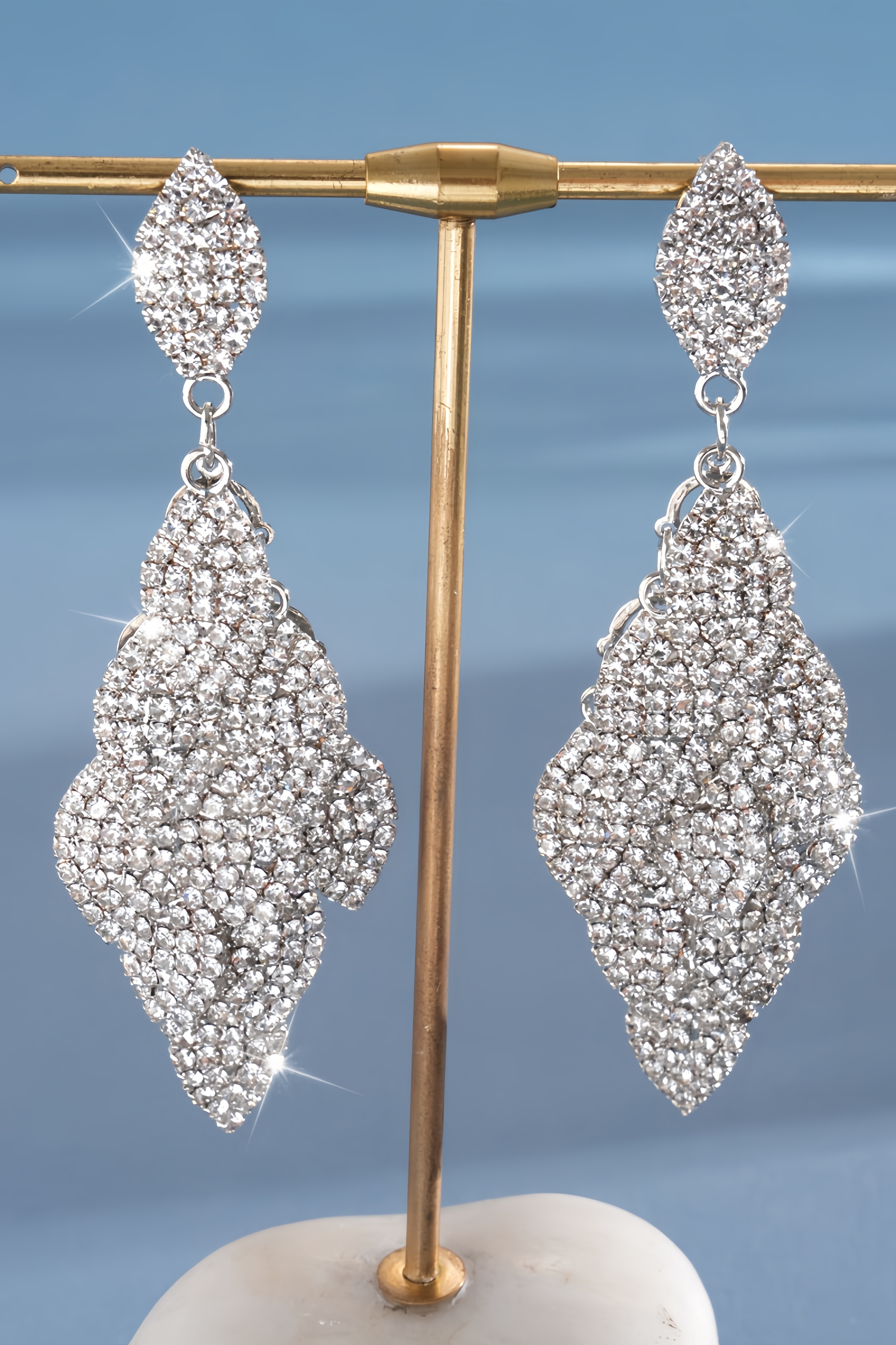 Abigrl Diamond Studded Leaf Earrings