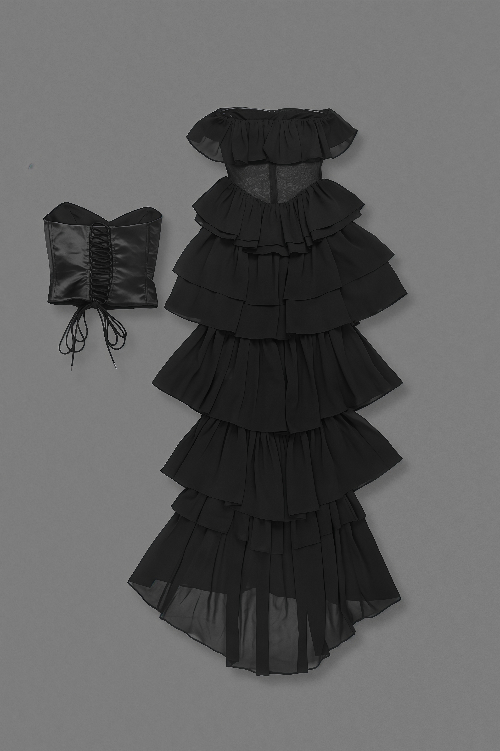 Calsty Black Strapless Maxi Dress