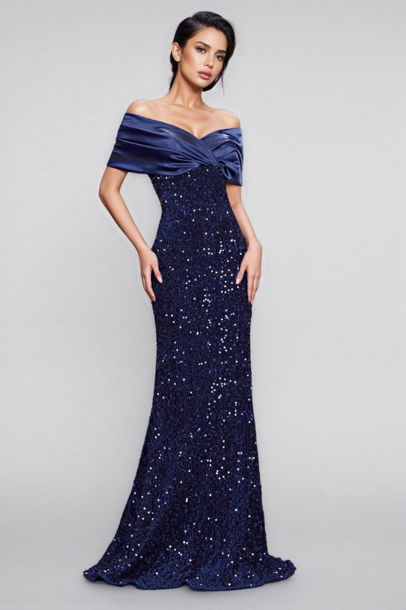 Meli Sequin Fishtail Maxi Dress