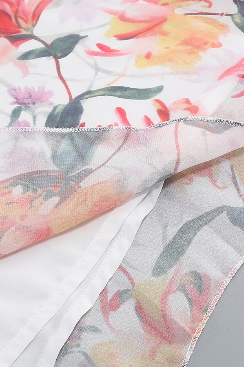Alrvint One Shoulder Floral Ruffle Maxi Dress