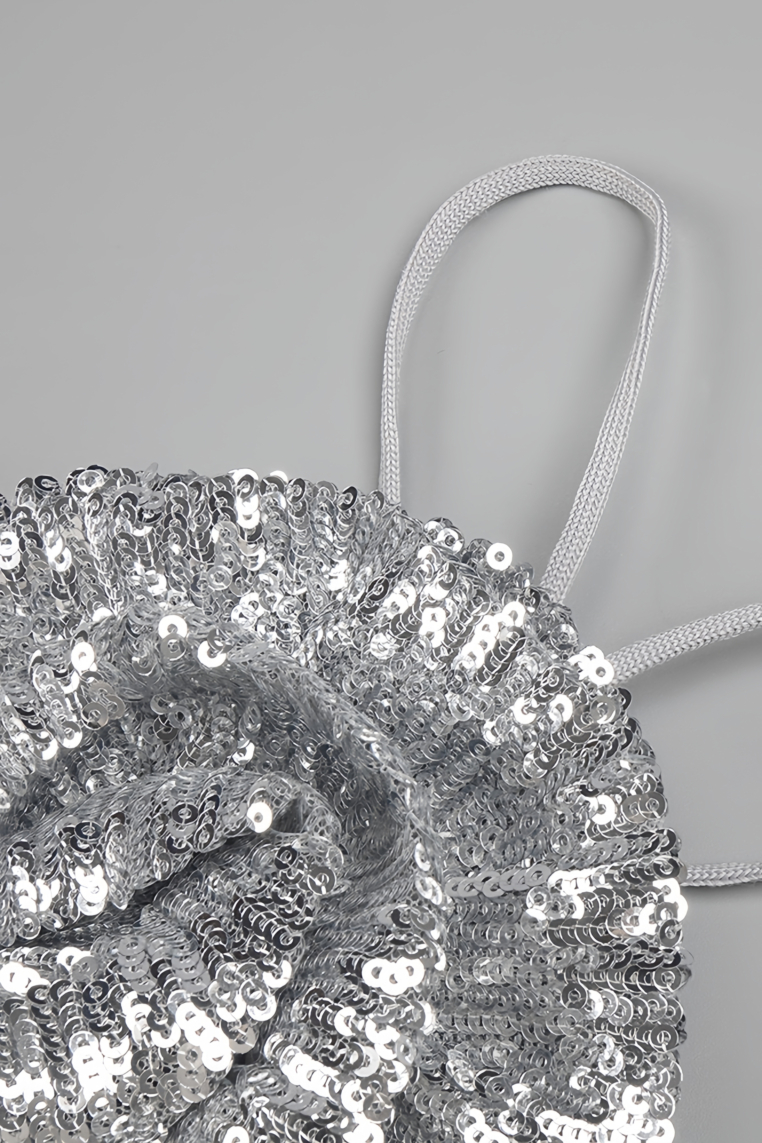 Soraya Silver Sequin 3D Floral Maxi Dress