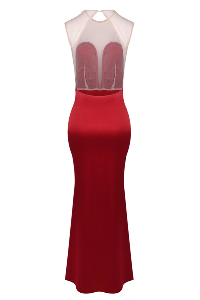 Lupita Red Strapless Fringe Maxi Dress