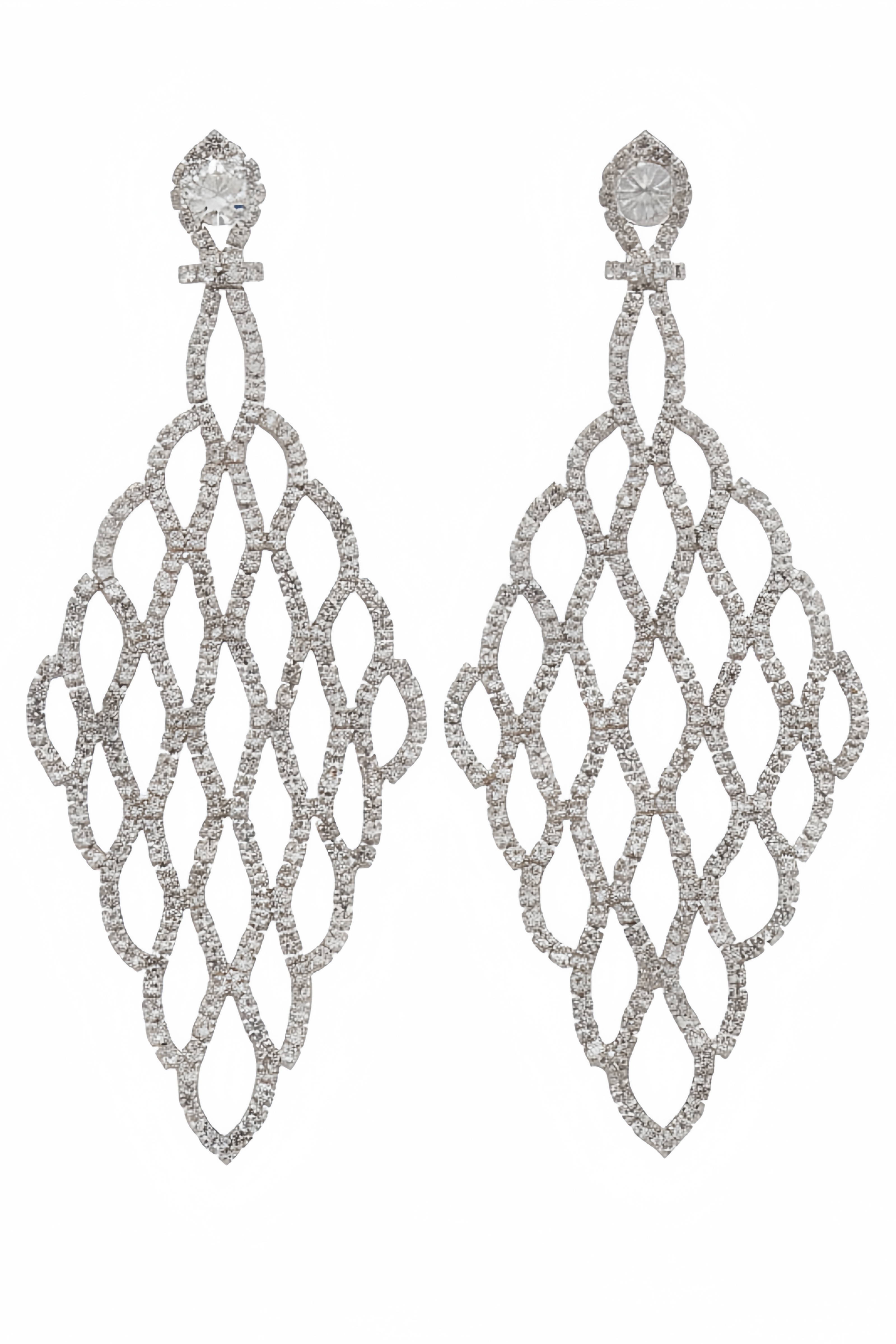 Alaxder Diamond Studded Cut Out Earrings