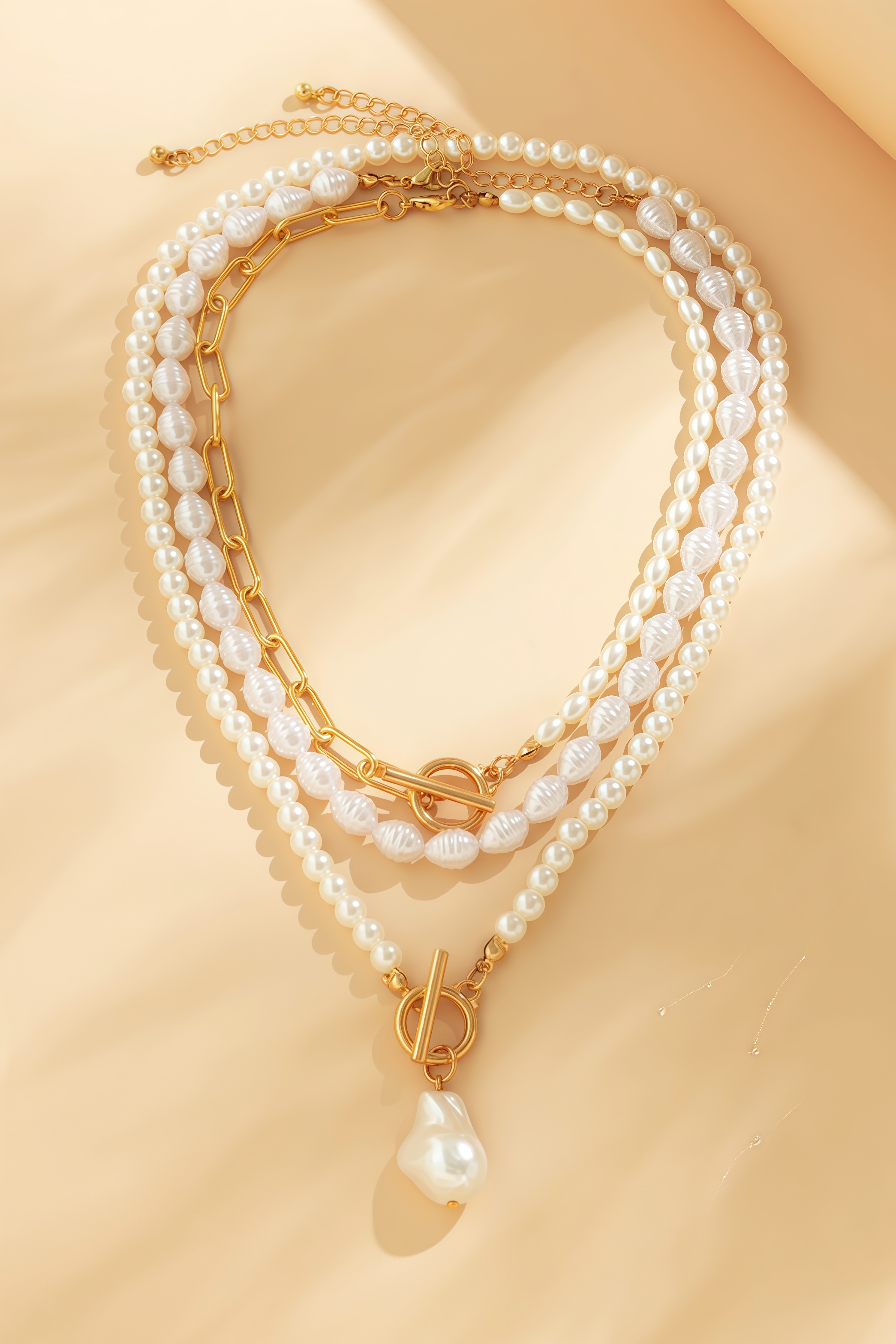 Ewan Pearl Bead Chain Necklace