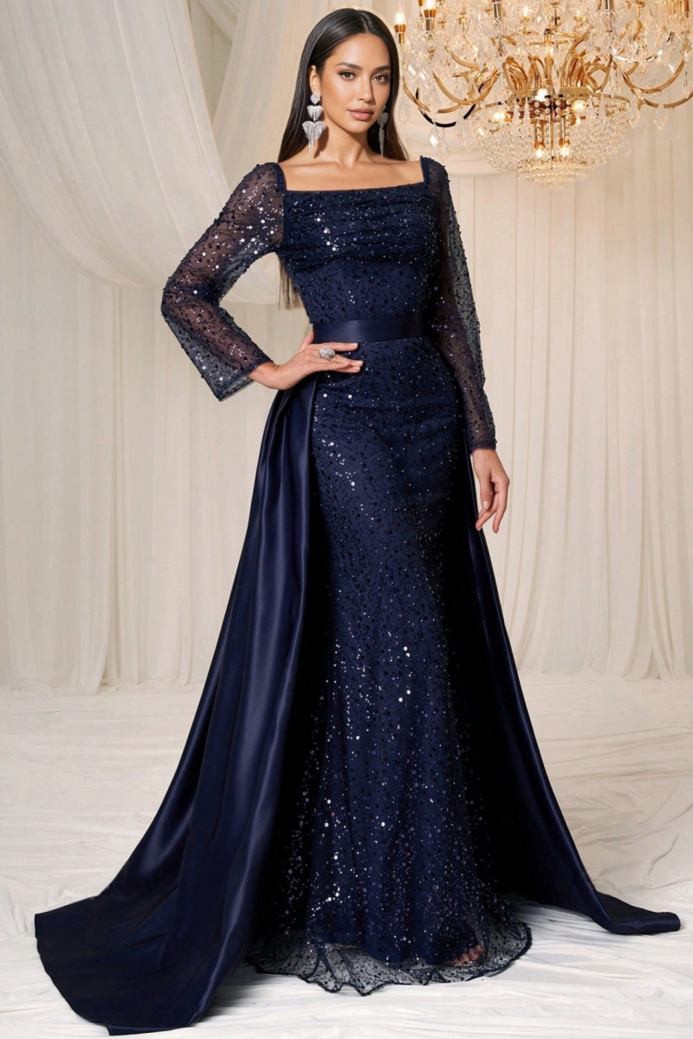 Scarlett Sequin Long Sleeve Maxi Dress