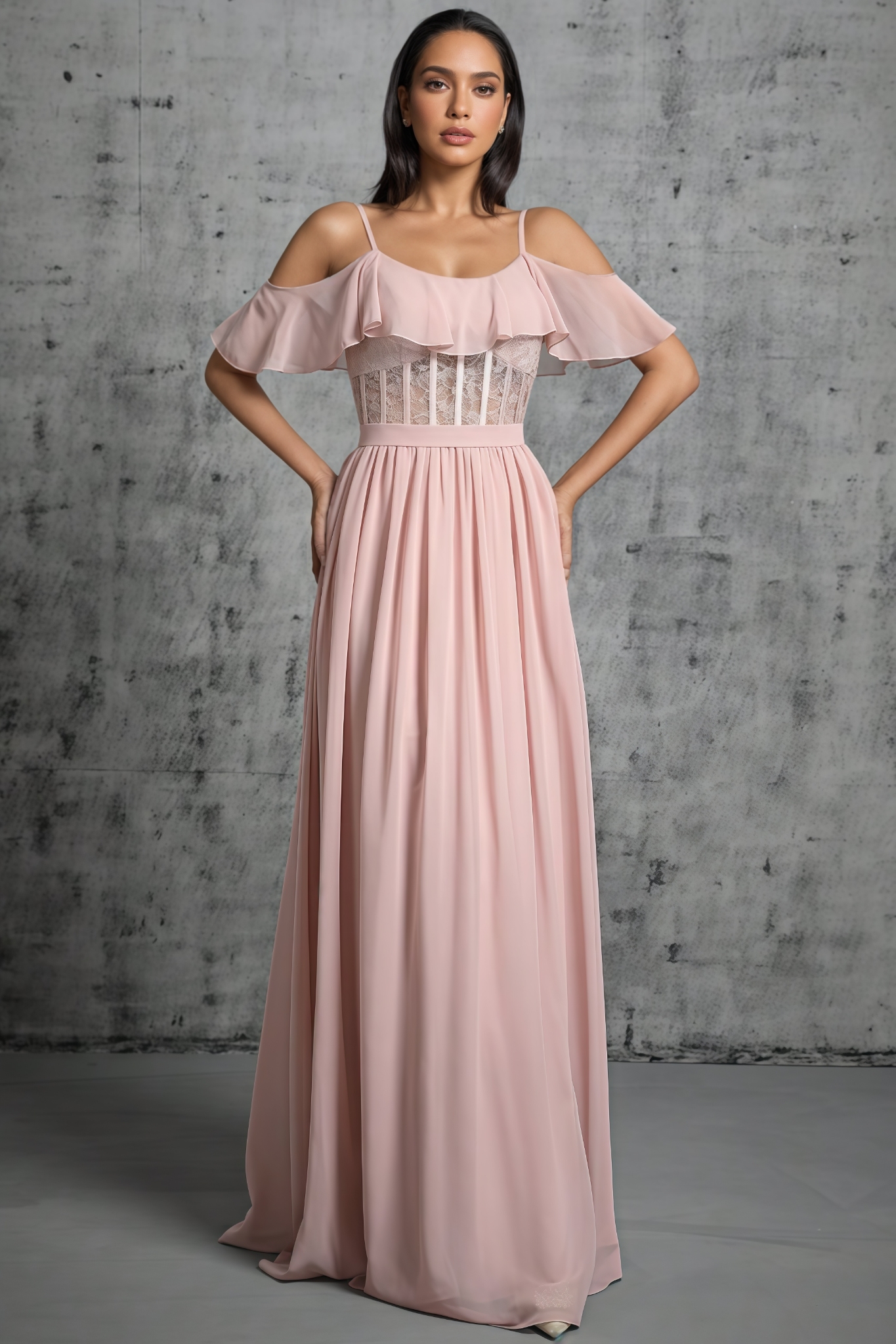 Kendra Lace Strapless Backless Maxi Dress