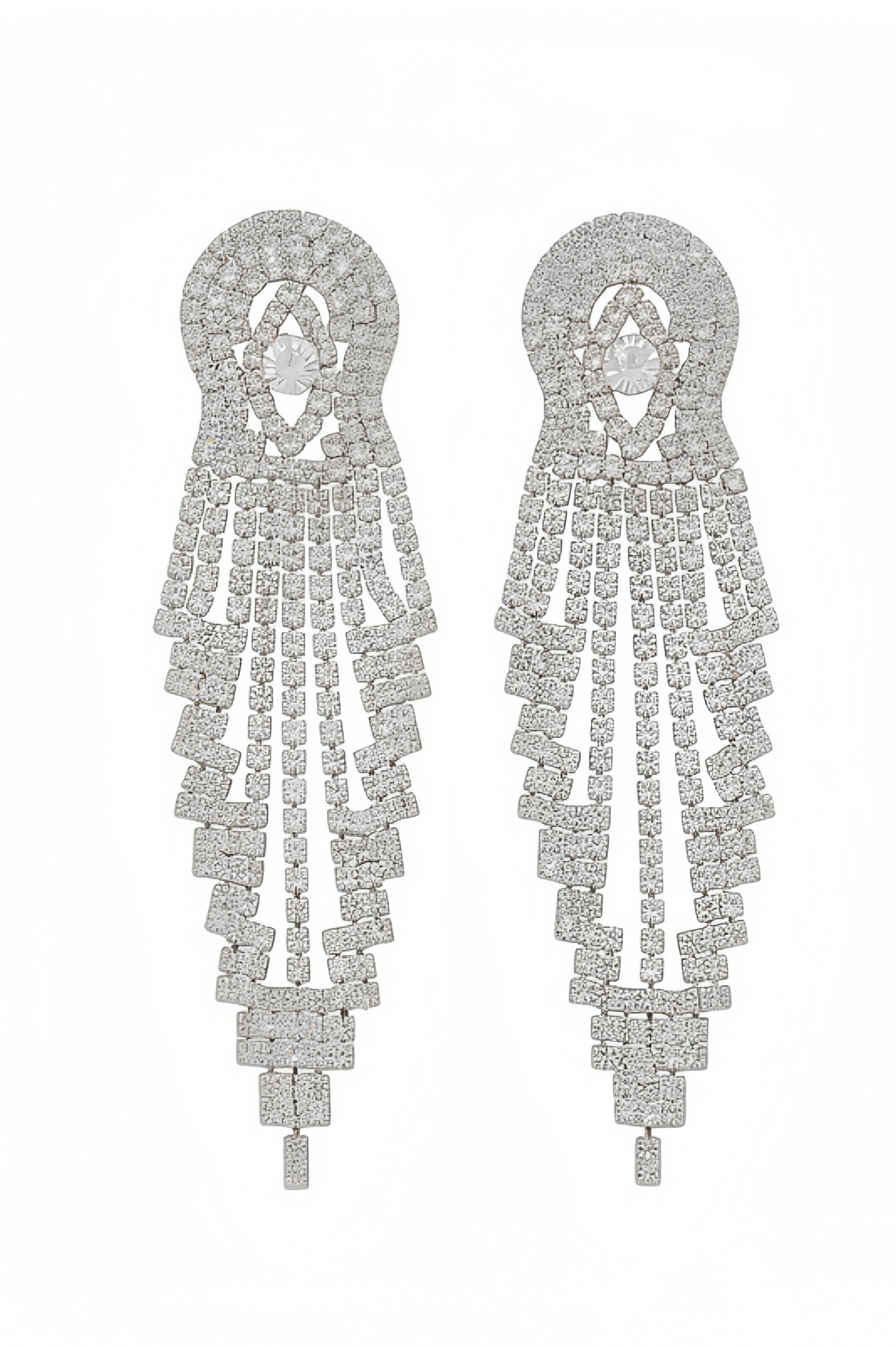 Harnpe Diamond Studded Fringe Earrings