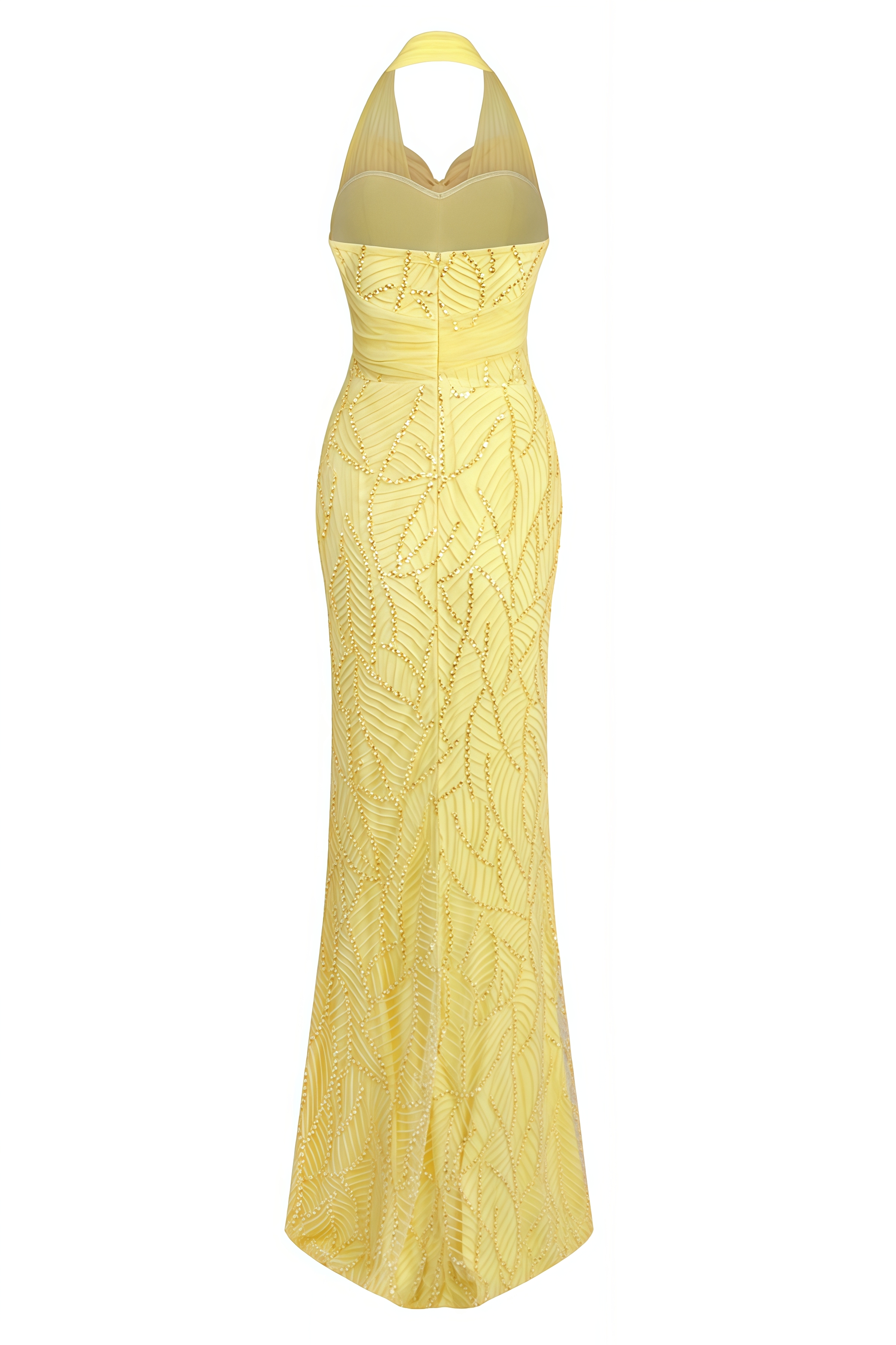 Islay Yellow Sleeveless Bow Maxi Dress