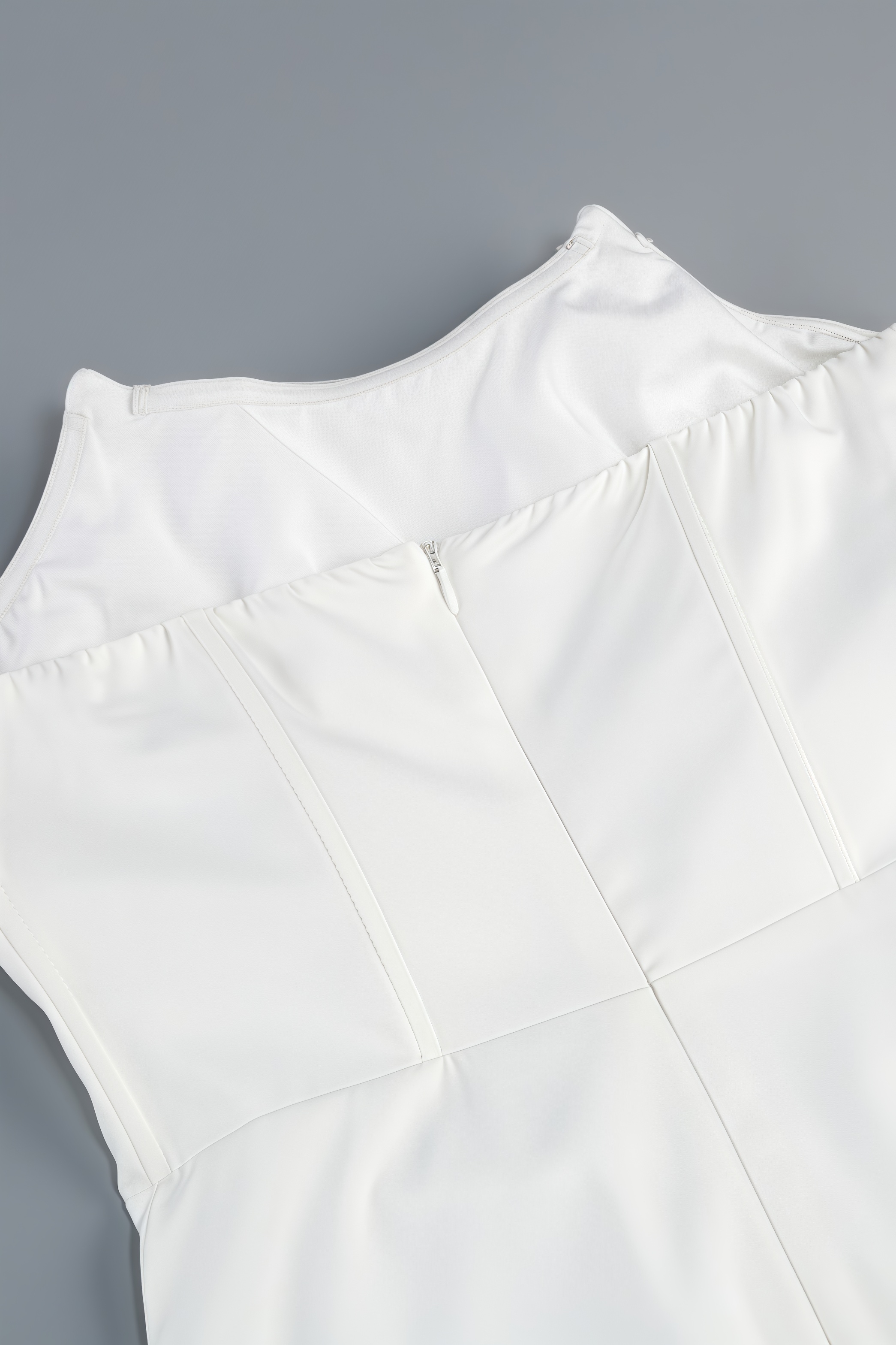 Tovarl White Plunge Fishbone Maxi Dress