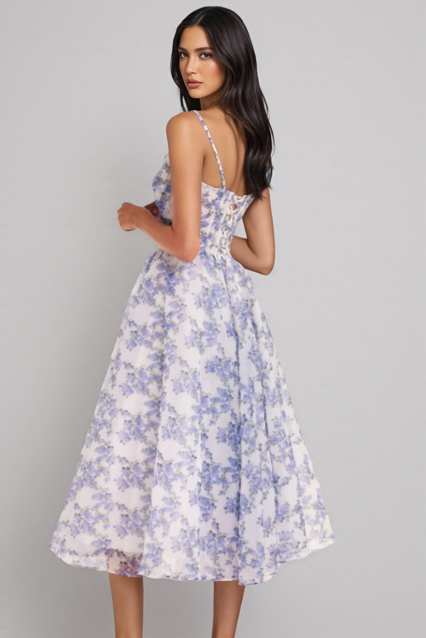 Sonny Blue Chiffon Midi Dress