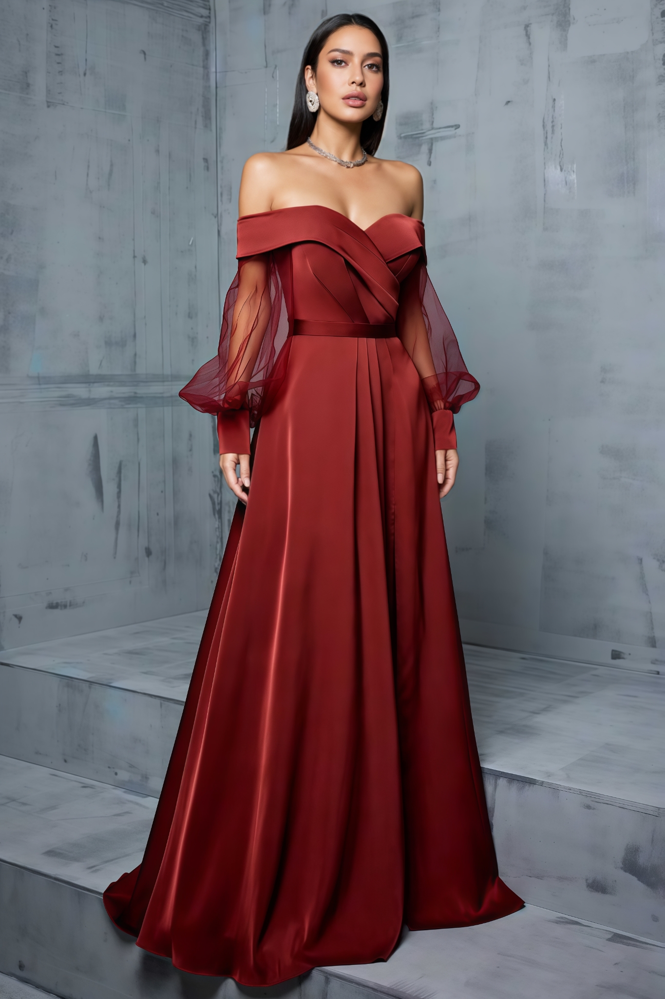 Uldery Brown Mesh Maxi Dress