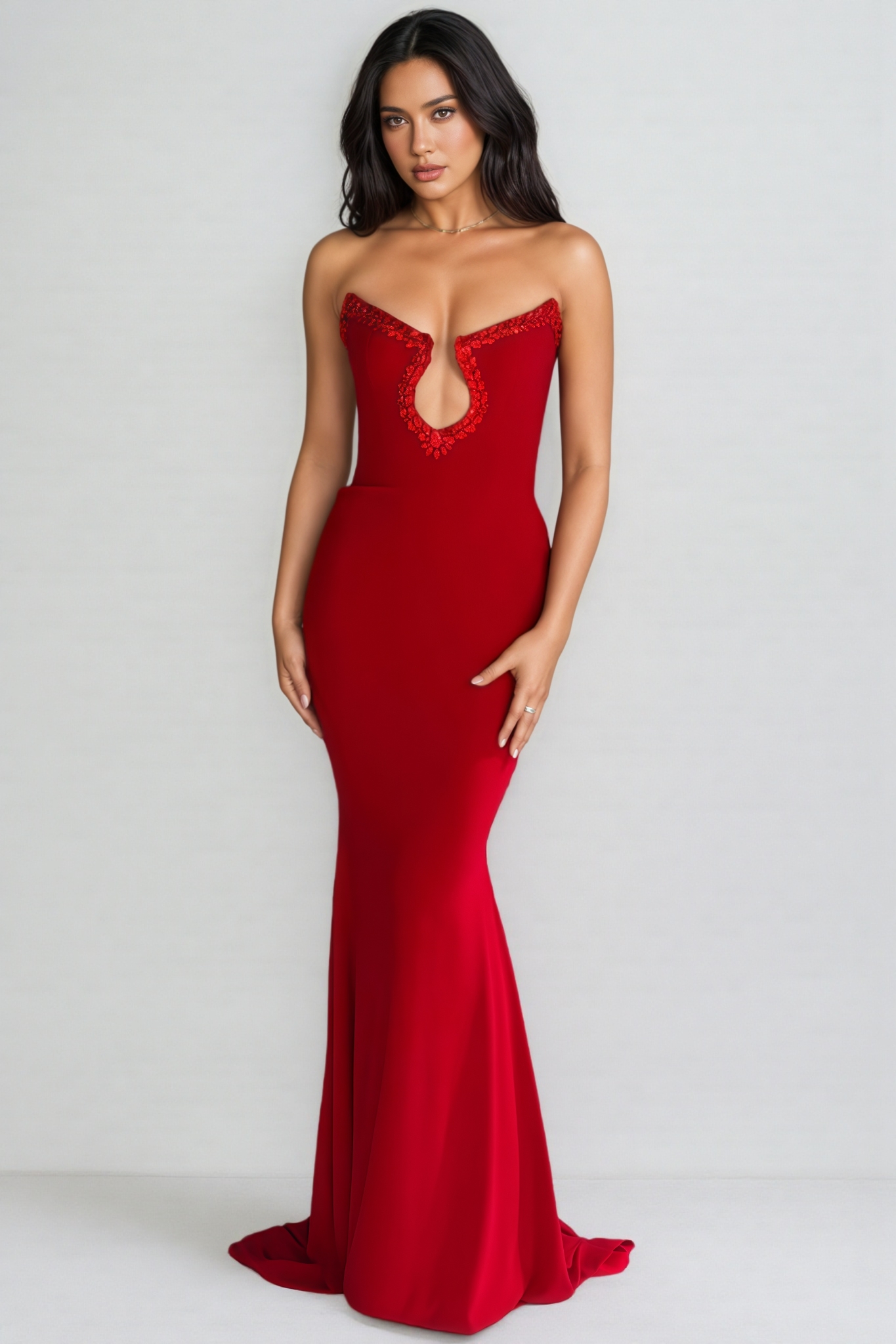 Sleeveless Diamond Bandage Maxi Dress