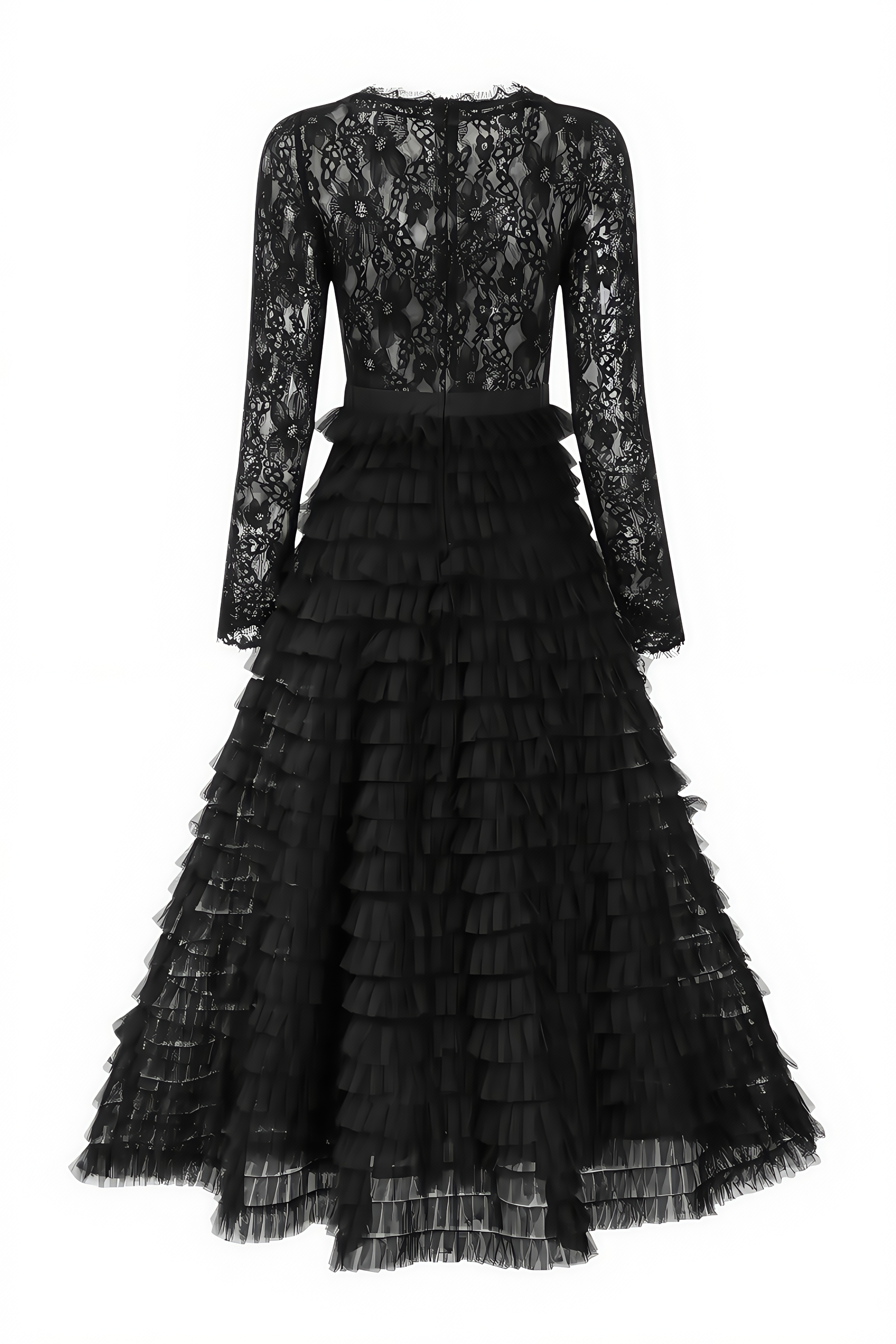 Rafik Black Hollow Lace A-line Maxi Dress