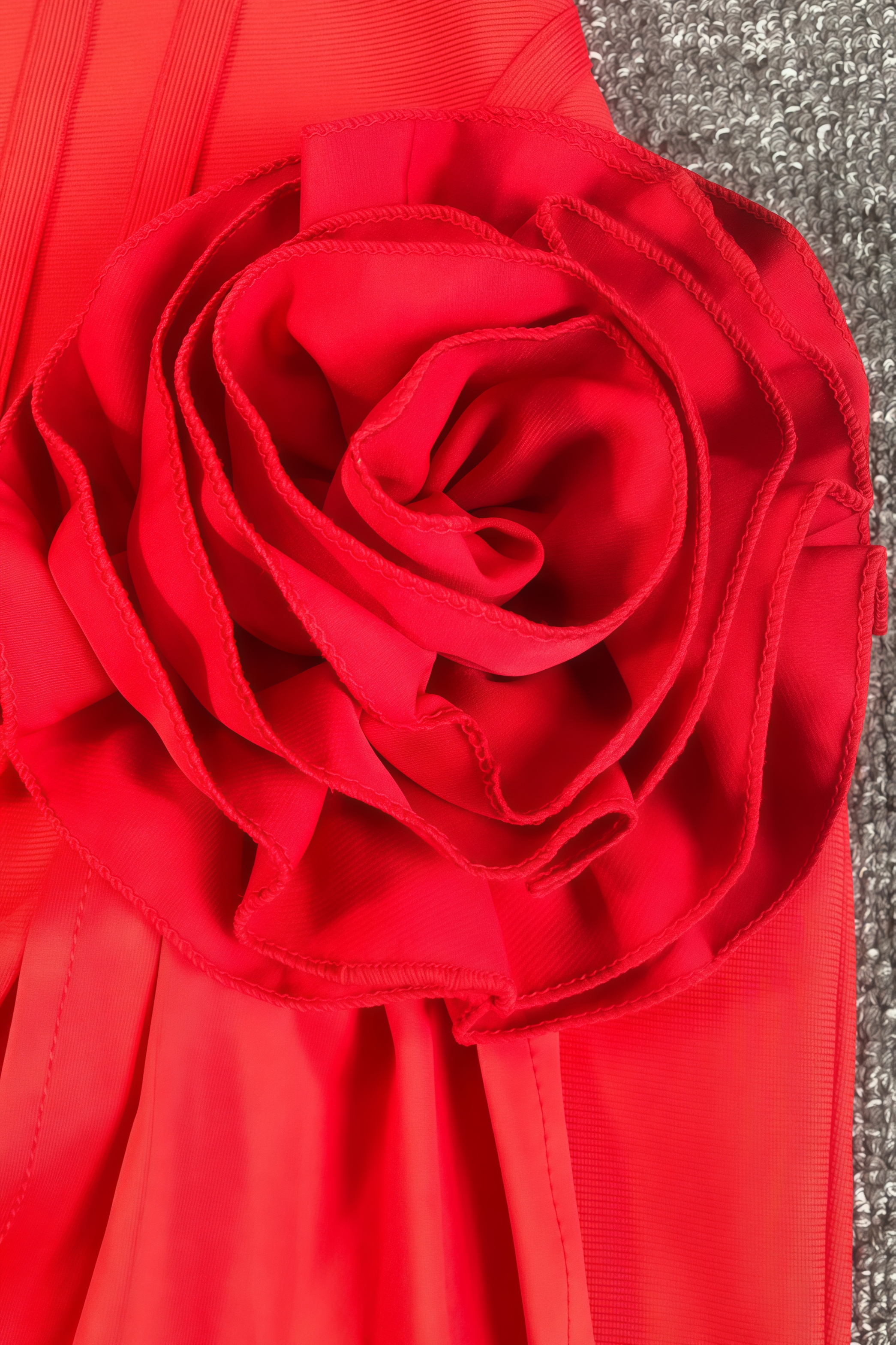 Lisae Red 3D Floral Mini Dress