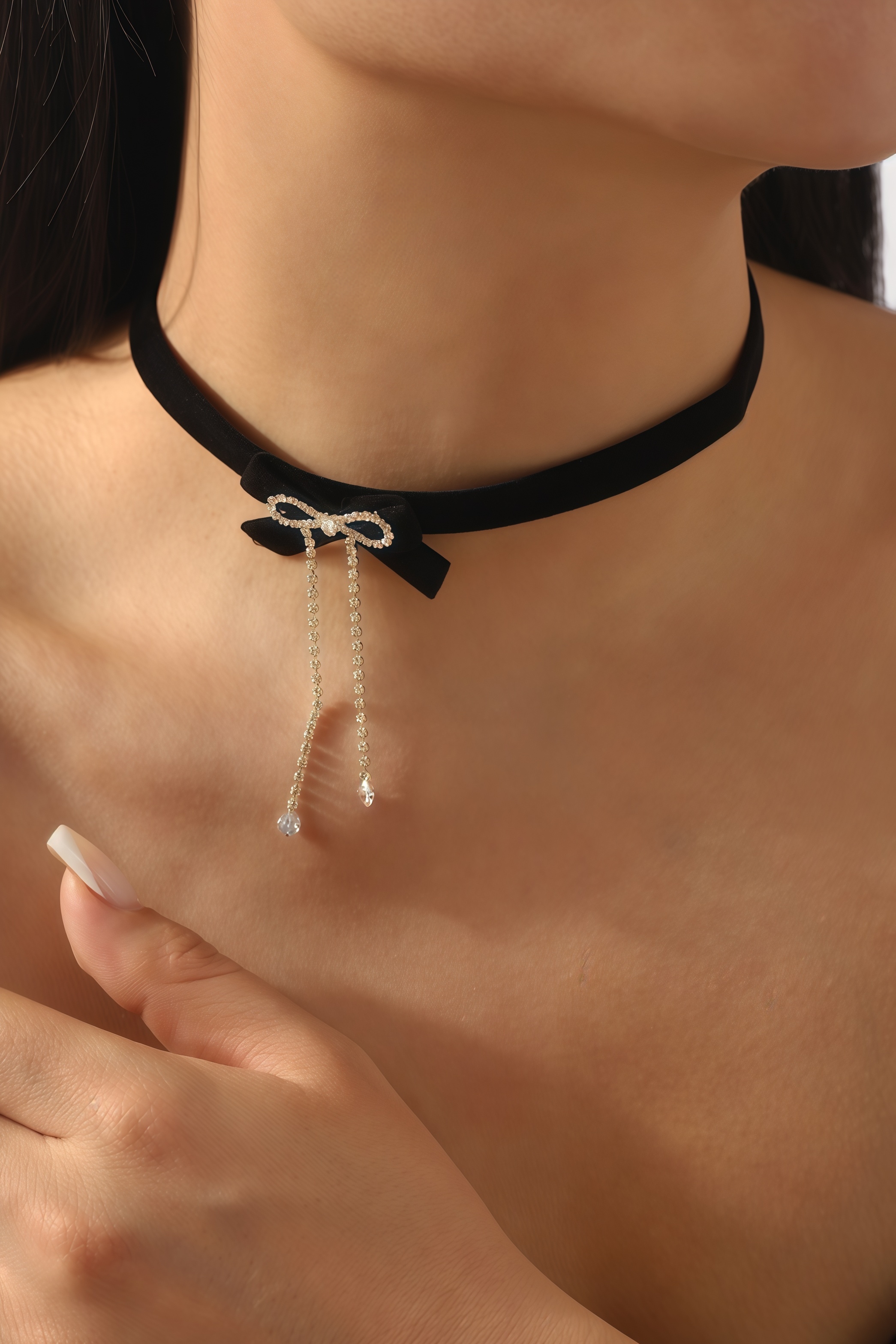 Sionp Velvet Bow Necklace